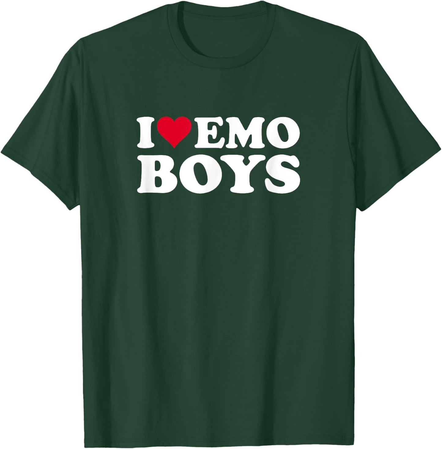 Red Heart Design I Love Emo Boys T-Shirt - T-Shirt | Forest