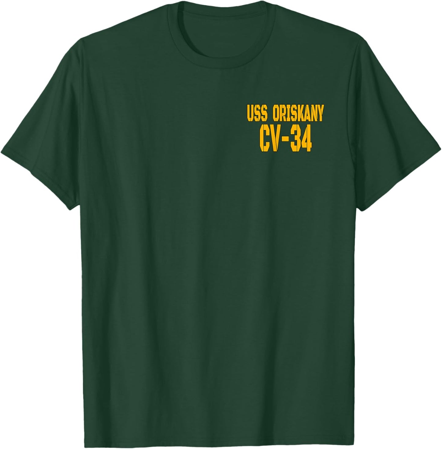 USS Oriskany CV-34 Aircraft Carrier Veterans Day Front&Back T-Shirt - T-Shirt | Forest