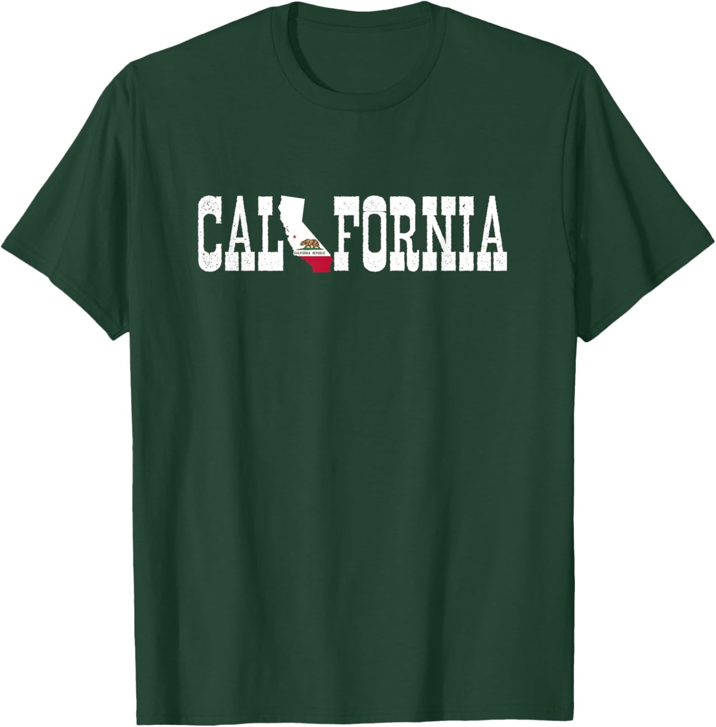 California State and California Flag Pride for California T-Shirt - T-Shirt | Forest