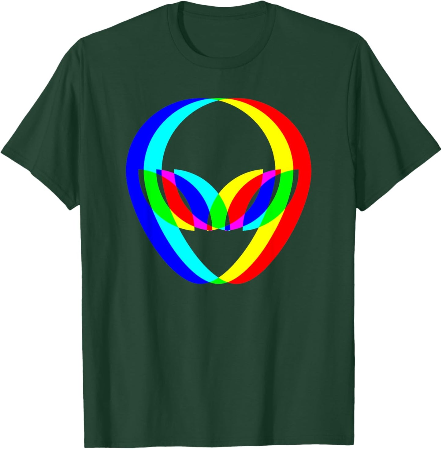 Alien Head Trippy Techno Rave EDM Music Festival Vaporwave T-Shirt - T-Shirt | Forest