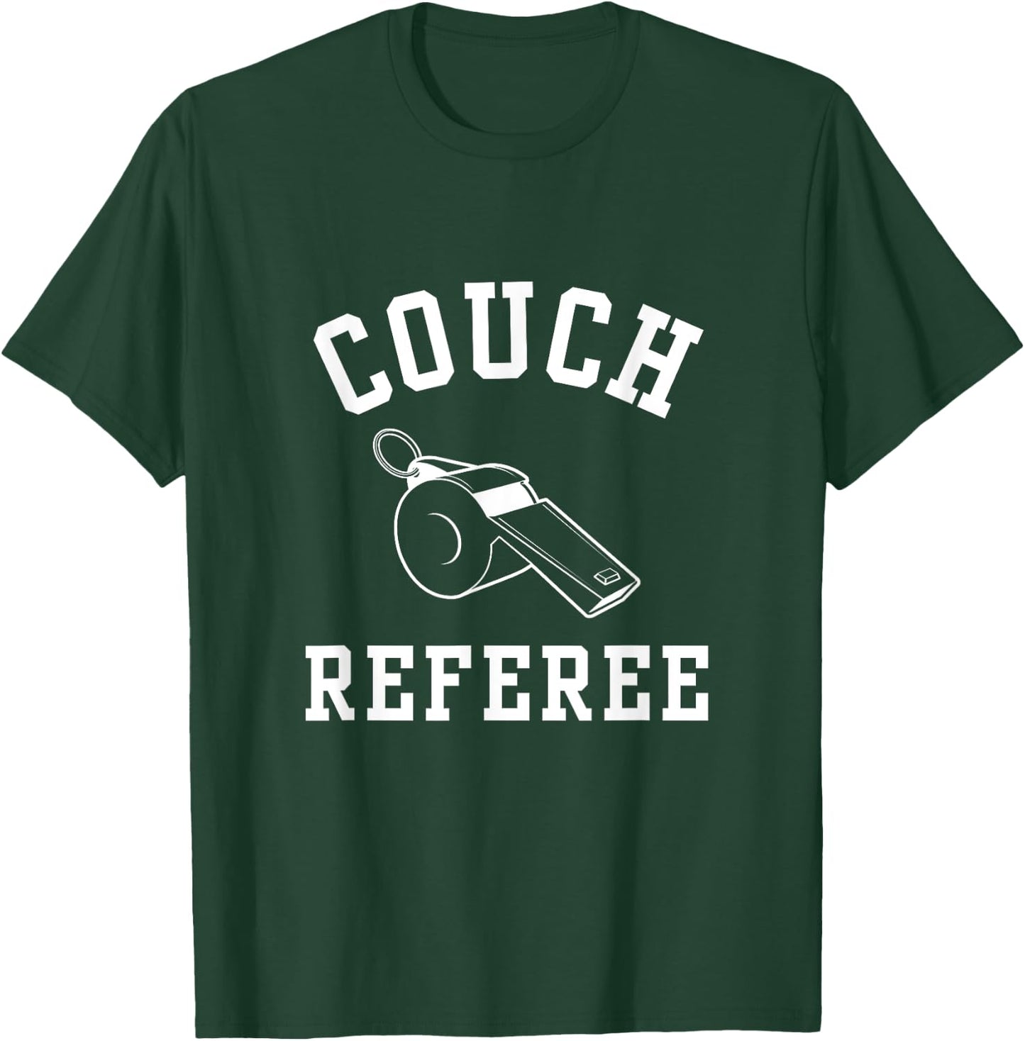 Couch Referee Armchair Football Whistle T-Shirt - T-Shirt | Forest