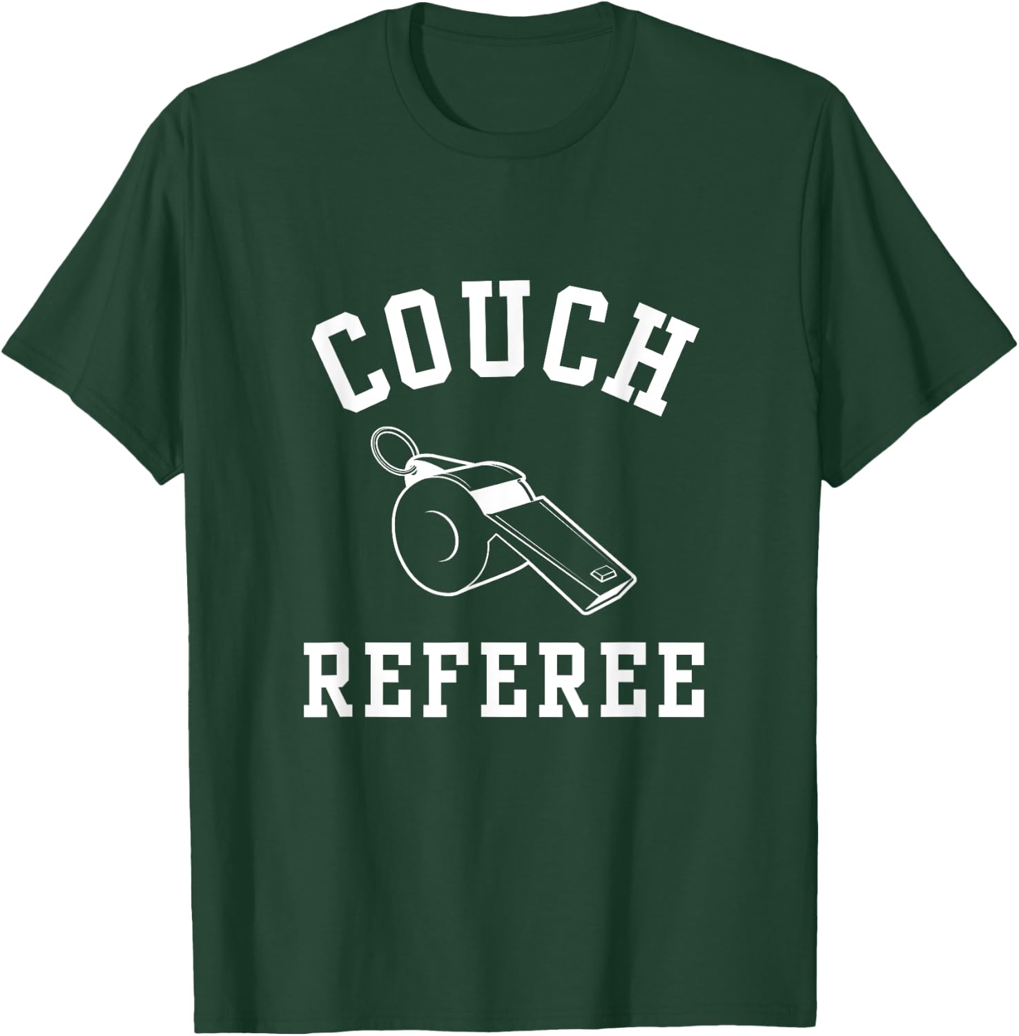 Couch Referee Armchair Football Whistle T-Shirt - T-Shirt | Forest