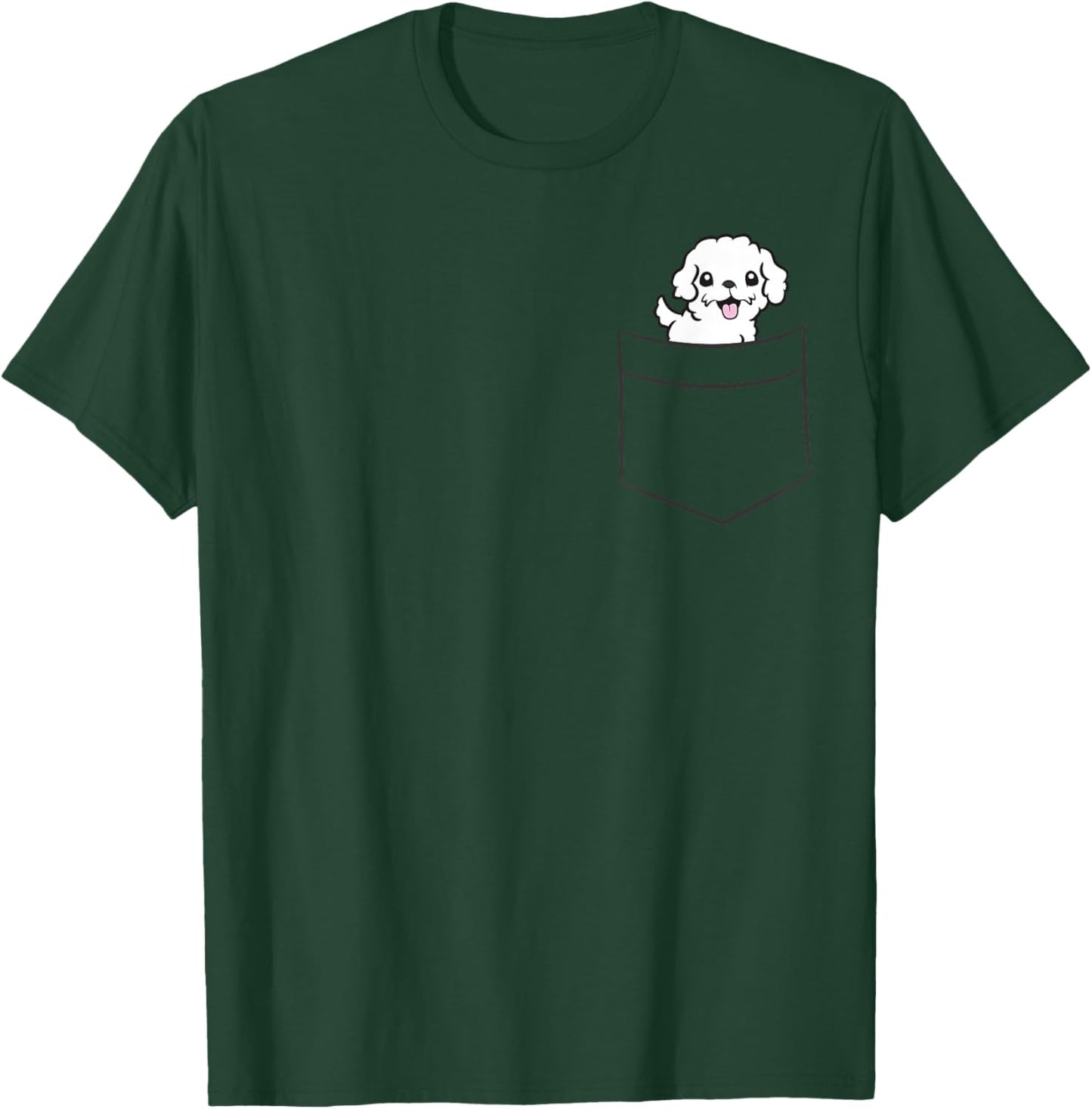 Maltipoo Dog In The Pocket Funny Maltipoo T-Shirt - T-Shirt | Forest