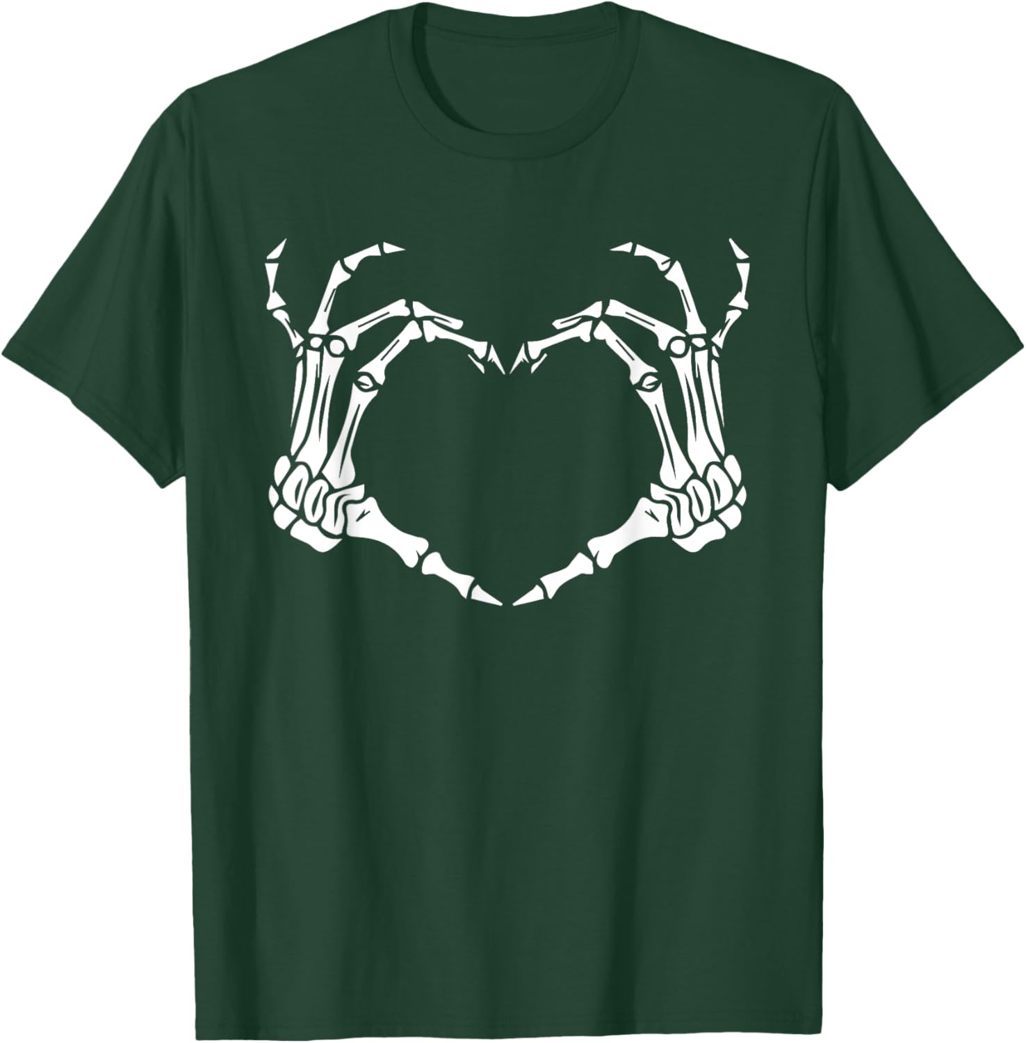 Skeleton Hand Heart Halloween Funny Bones Love T-Shirt - T-Shirt | Forest