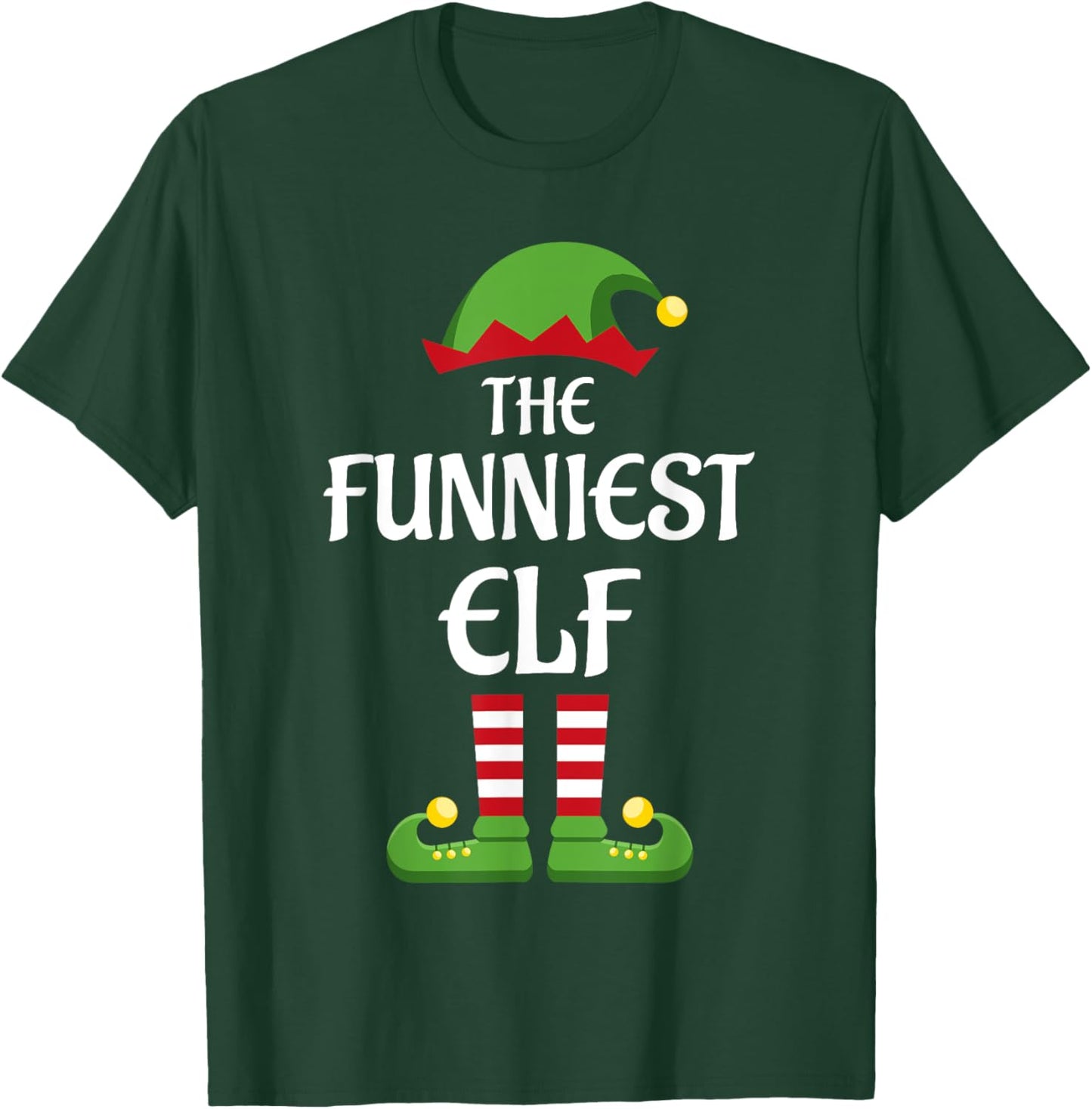 Funniest Elf Family Matching Group Christmas T-Shirt - T-Shirt | Forest