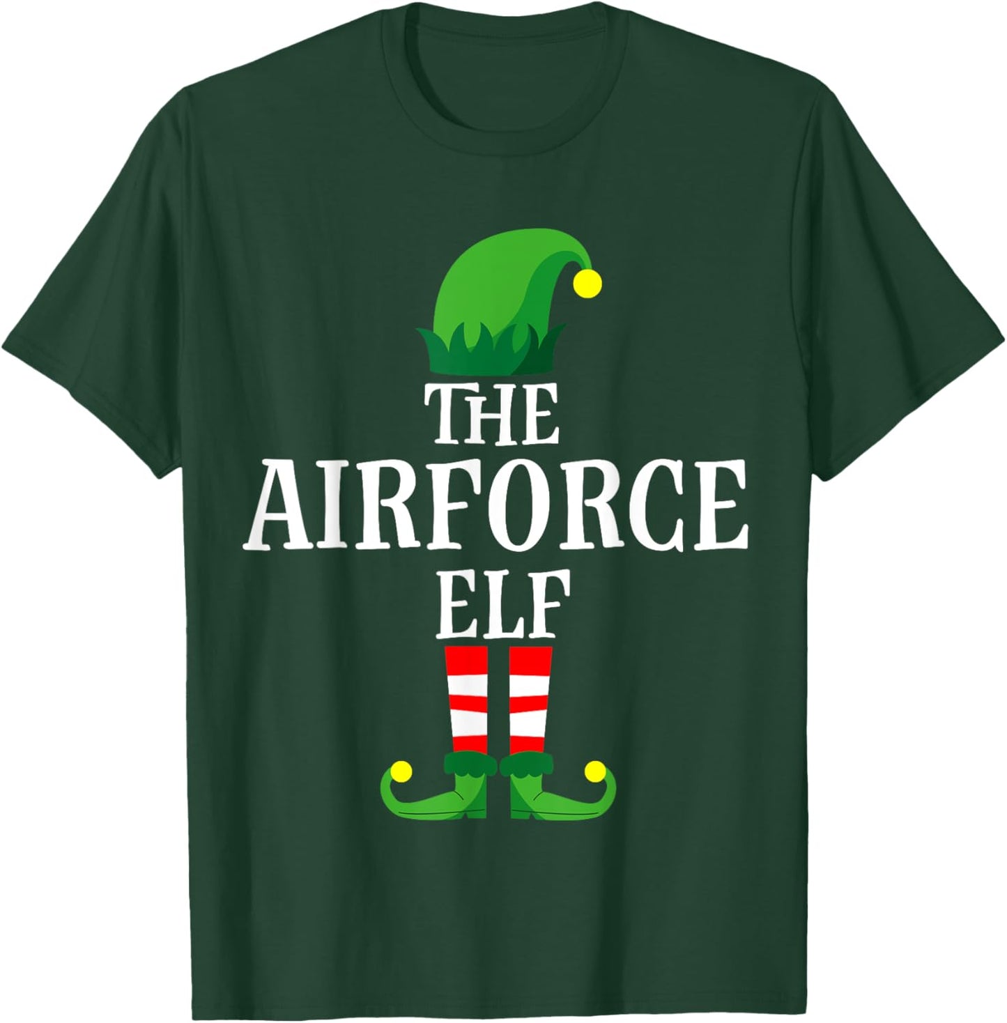 Airforce Elf Military Men Apparel, Christmas Army Matching T-Shirt - T-Shirt | Forest
