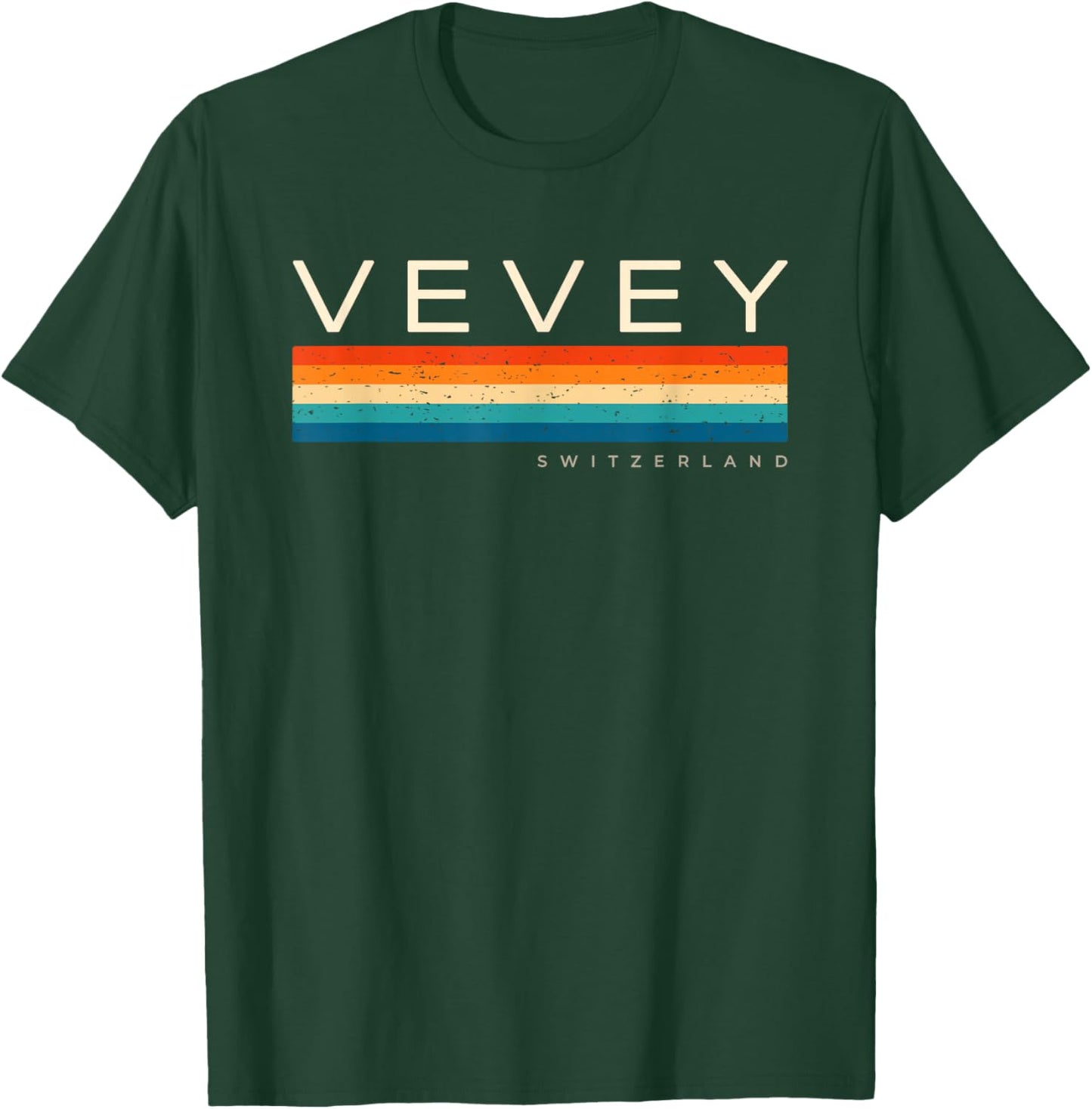 Vevey Switzerland Retro Design T-Shirt - T-Shirt | Forest