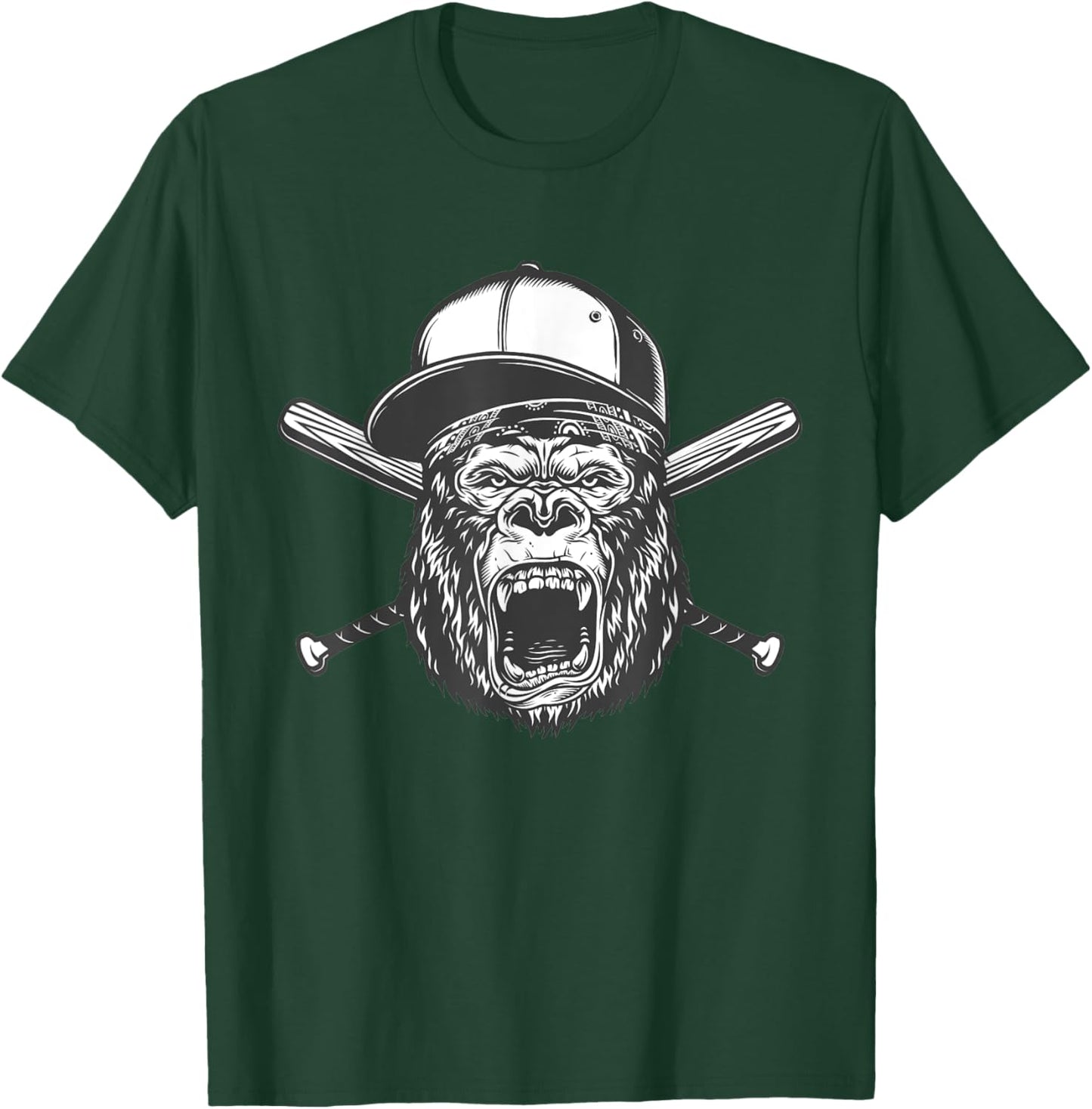 Gorilla Baseball Player - Gorilla in Baseball Cap - Gorilla T-Shirt - T-Shirt | Forest