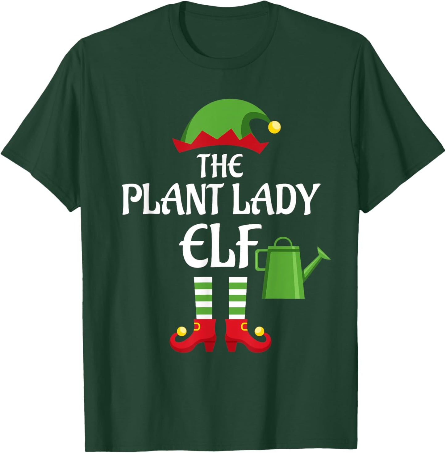 Plant Lady Elf Family Matching Group Christmas T-Shirt - T-Shirt | Forest