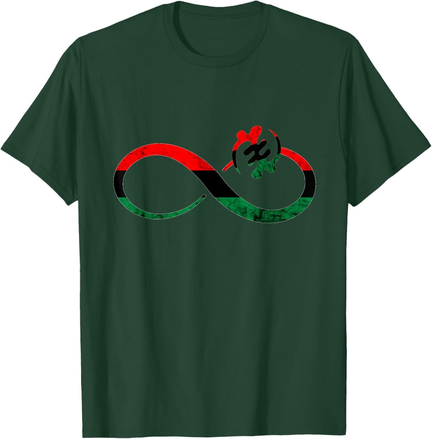 Gye Nyame Adinkra Pan African Infinity African Flag T-Shirt - T-Shirt | Forest
