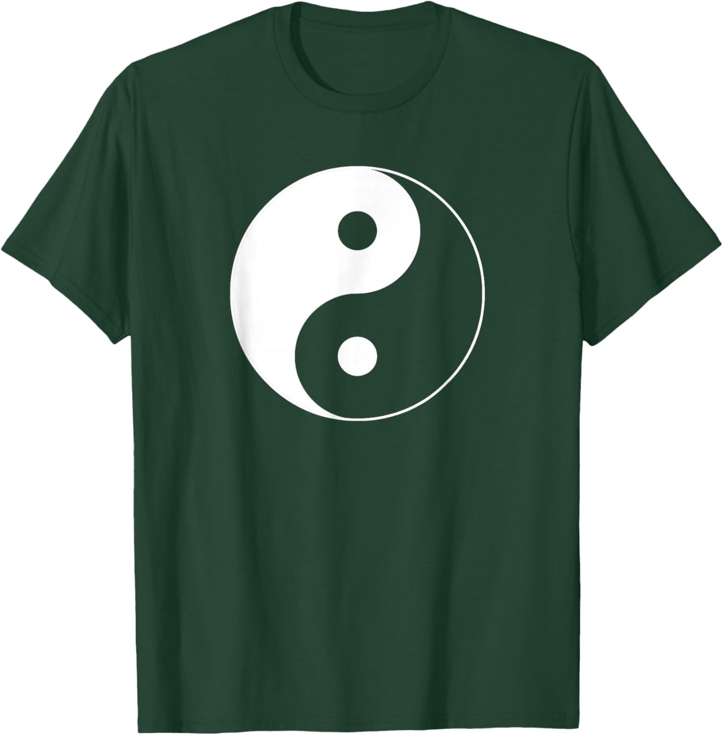 Miftees Yin Yang - Men's Adults Classic Fit Black Yin Yang - Small - - Short Sleeve - Yoga - Chinese - Cotton, Polyester T-Shirt - T-Shirt | Forest