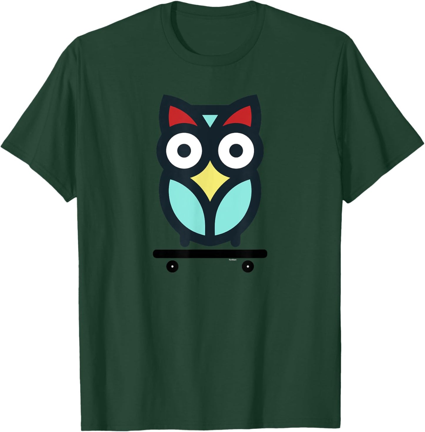 Skateboarding Owl Men Women Youth Skateboard Skater Animal T-Shirt - T-Shirt | Forest