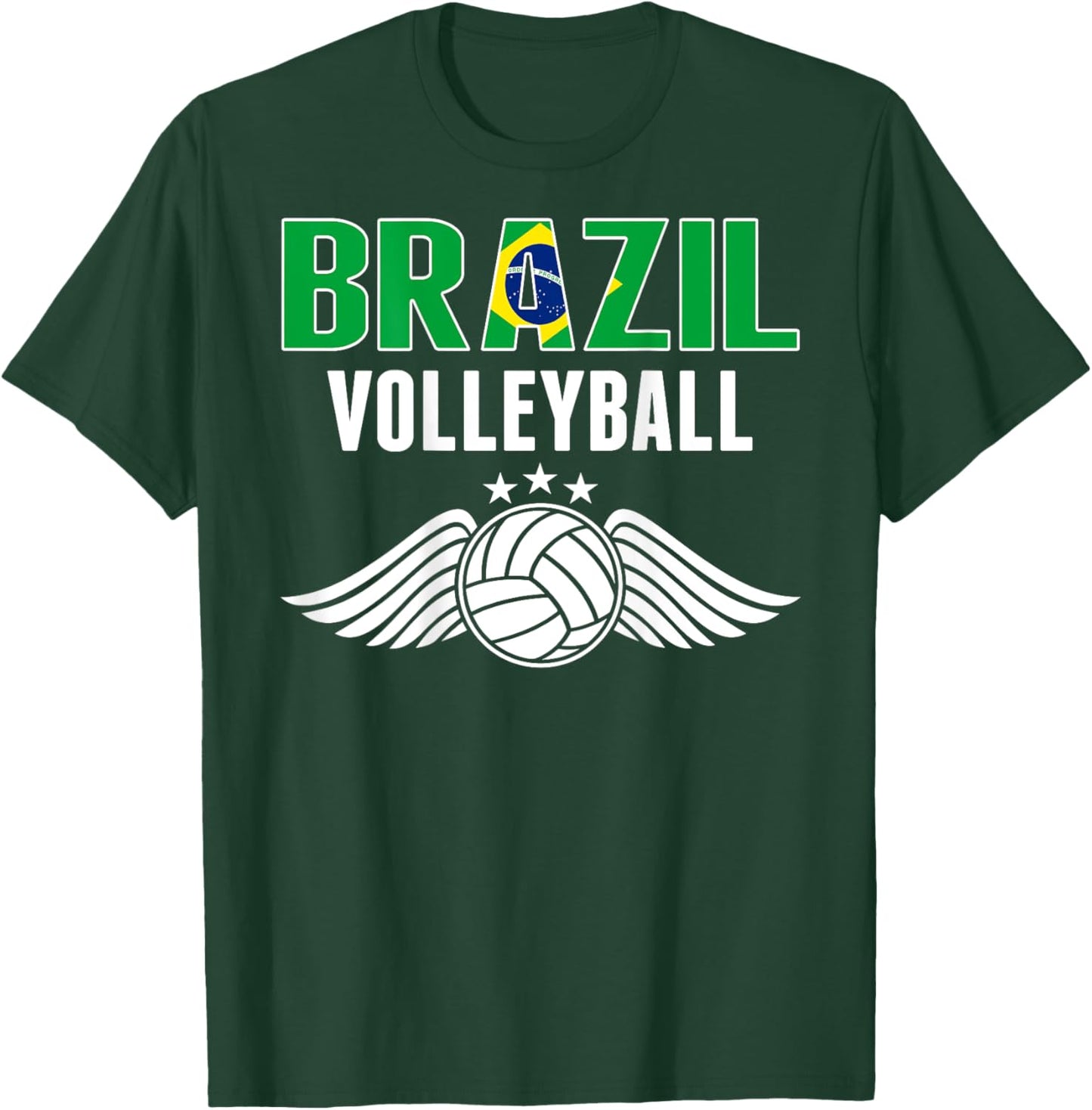 Brazil Volleyball Lovers Jersey - Brazilian Flag Sport Fans T-Shirt - T-Shirt | Forest