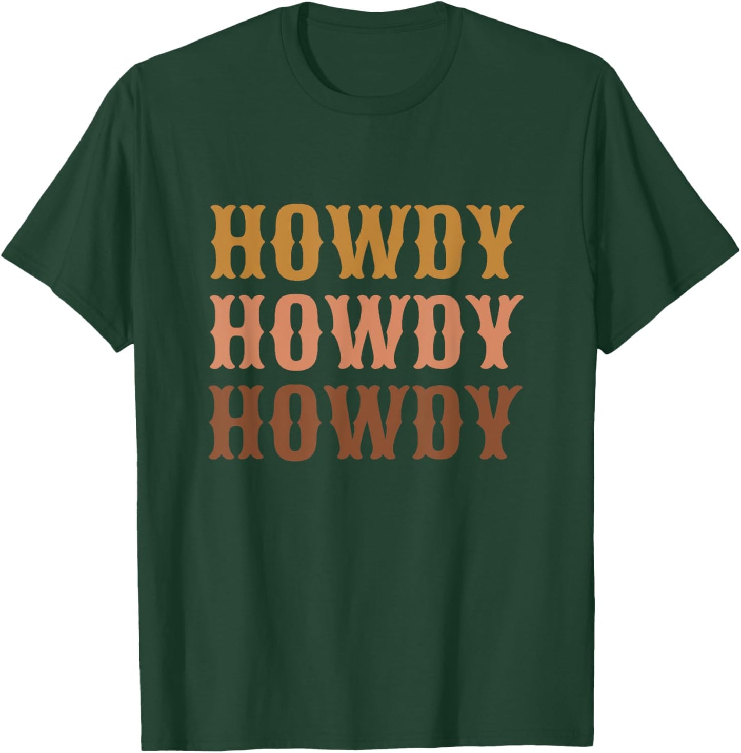 Vintage Brown Howdy Rodeo Western Country Texas Lover Gifts T-Shirt - T-Shirt | Forest