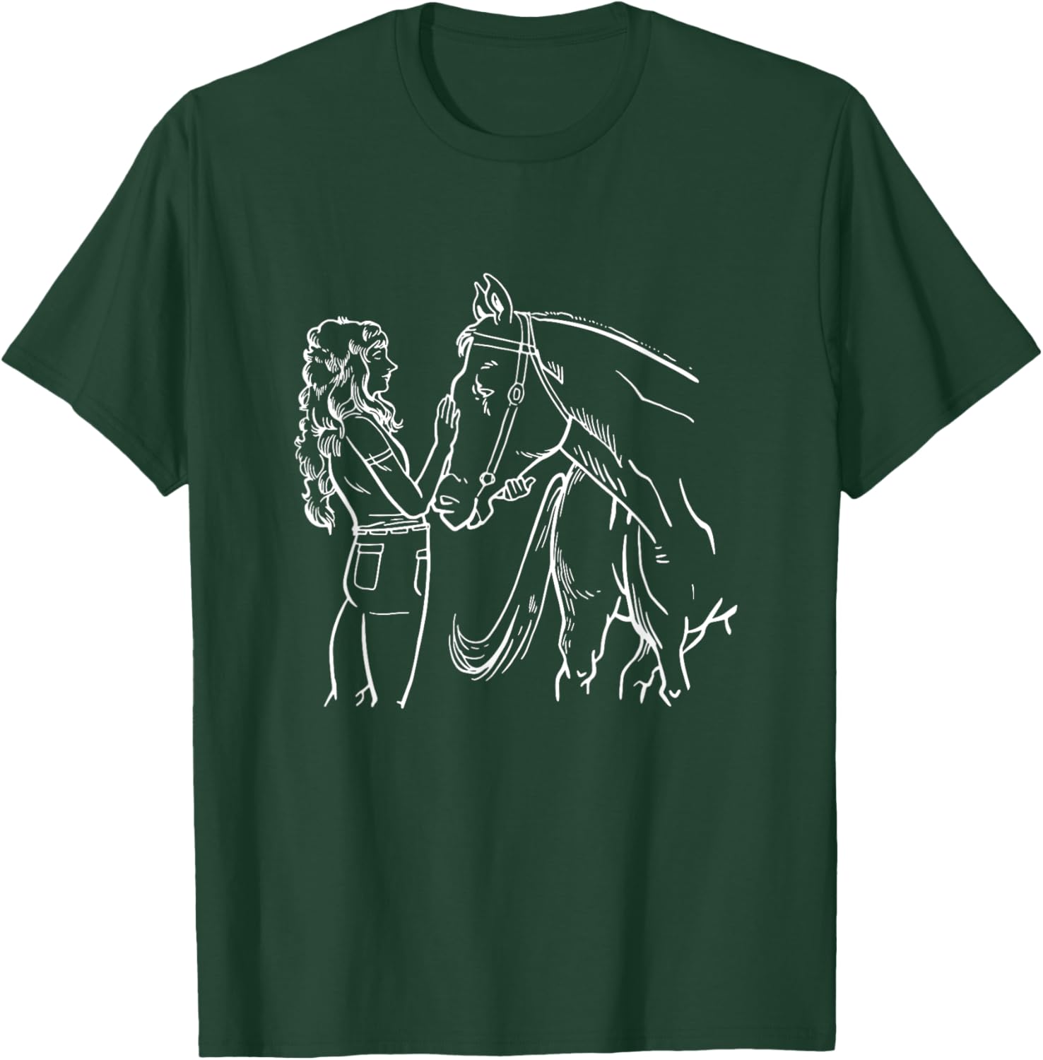 Girl With Horse Woman T-Shirt - T-Shirt | Forest