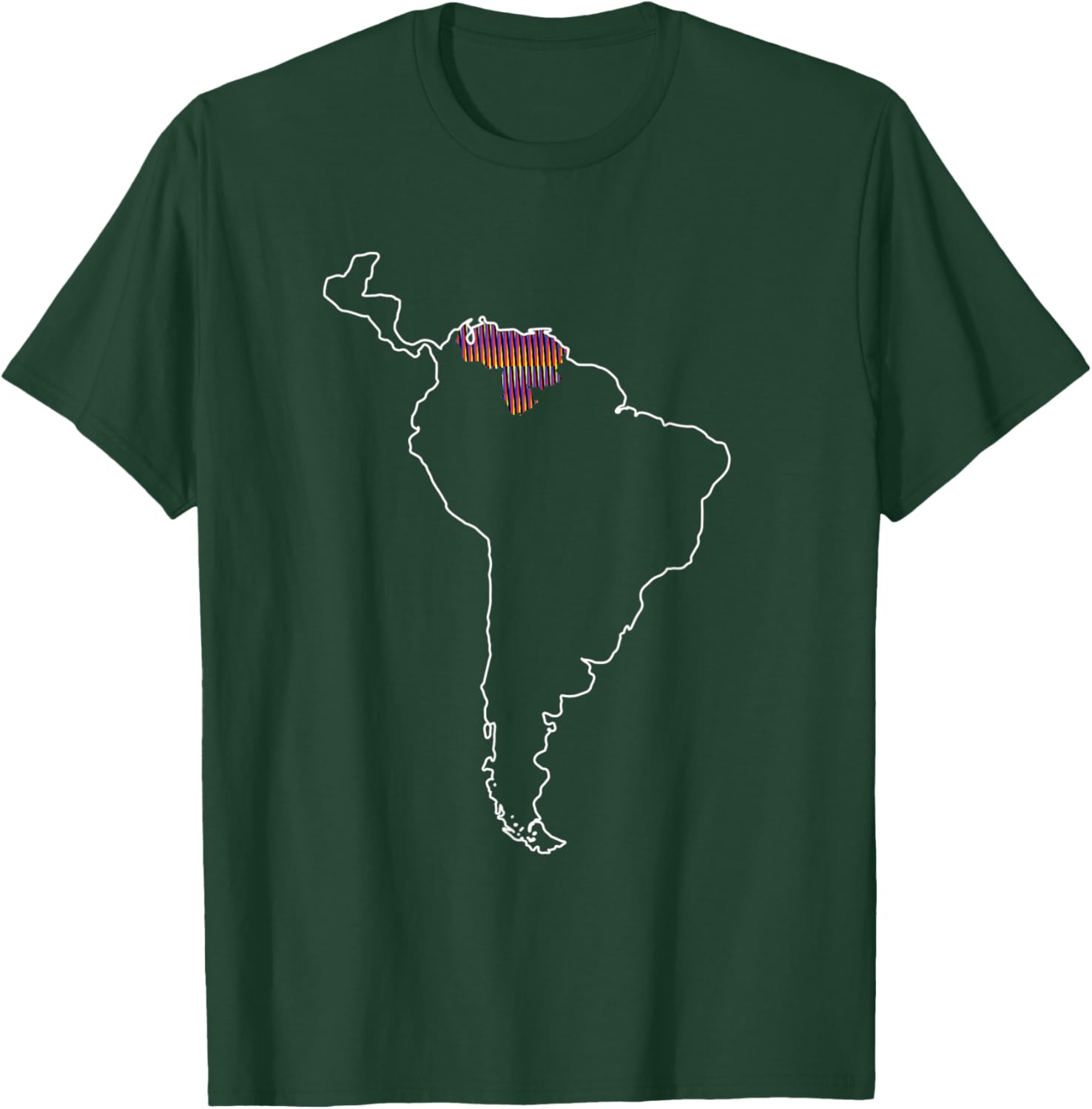 Where is Venezuela Map Chromatic Art Gift T-Shirt - T-Shirt | Forest