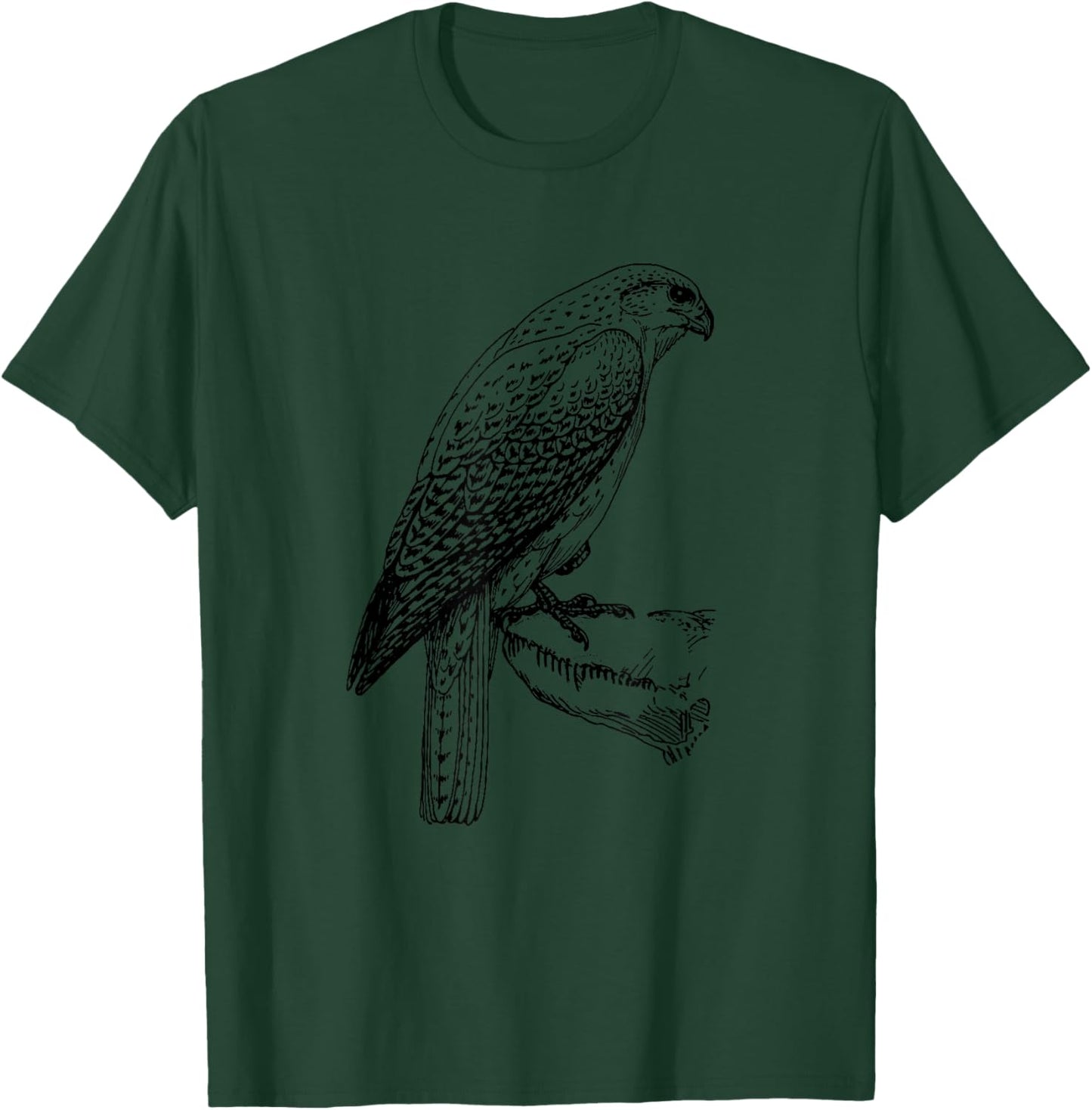 Falcon Gyrfalcon Bird Graphic Birding Ornithologist T-Shirt - T-Shirt | Forest