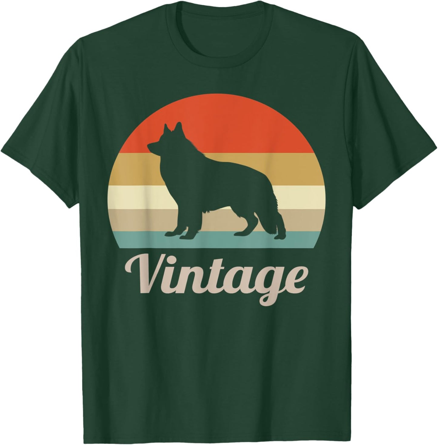 White Swiss Shepherd Dog Lover Vintage Retro Style Men Women Kids T-Shirt - T-Shirt | Forest