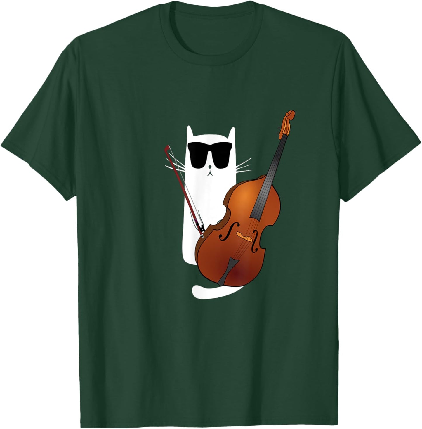 Funny Cat Wearing Sunglasses Playing Viola T-Shirt - T-Shirt | Forest