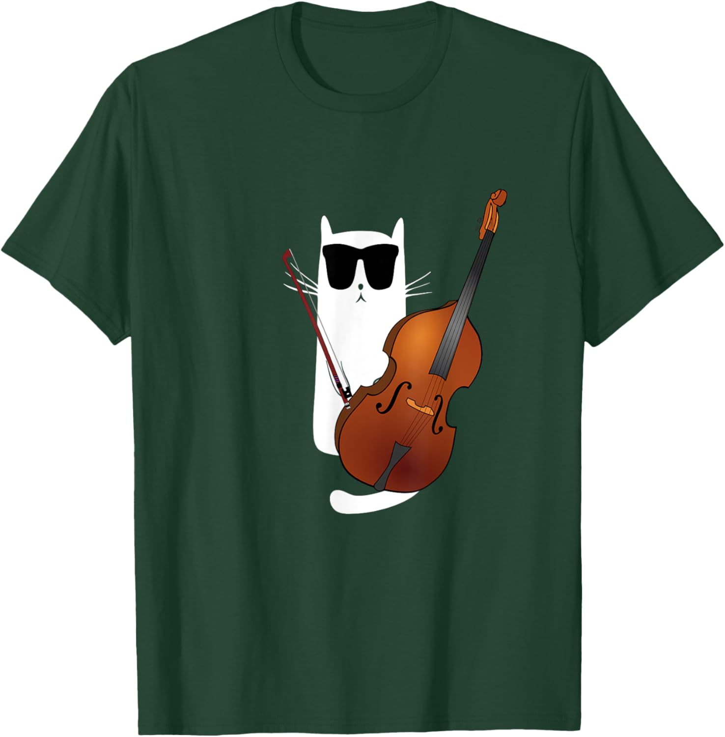 Funny Cat Wearing Sunglasses Playing Viola T-Shirt - T-Shirt | Forest