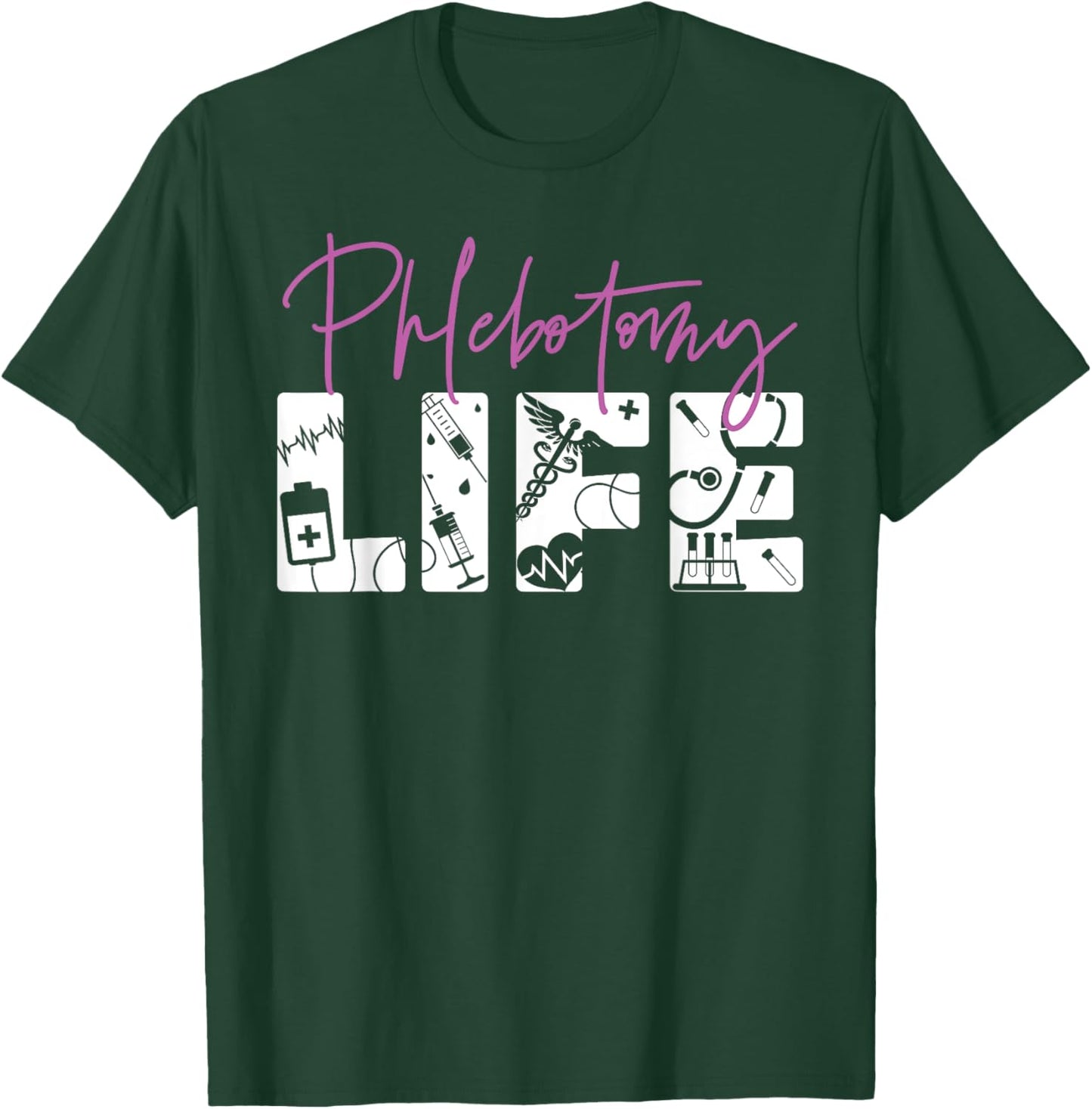 Phlebotomist Tech Technician T-Shirt - T-Shirt | Forest