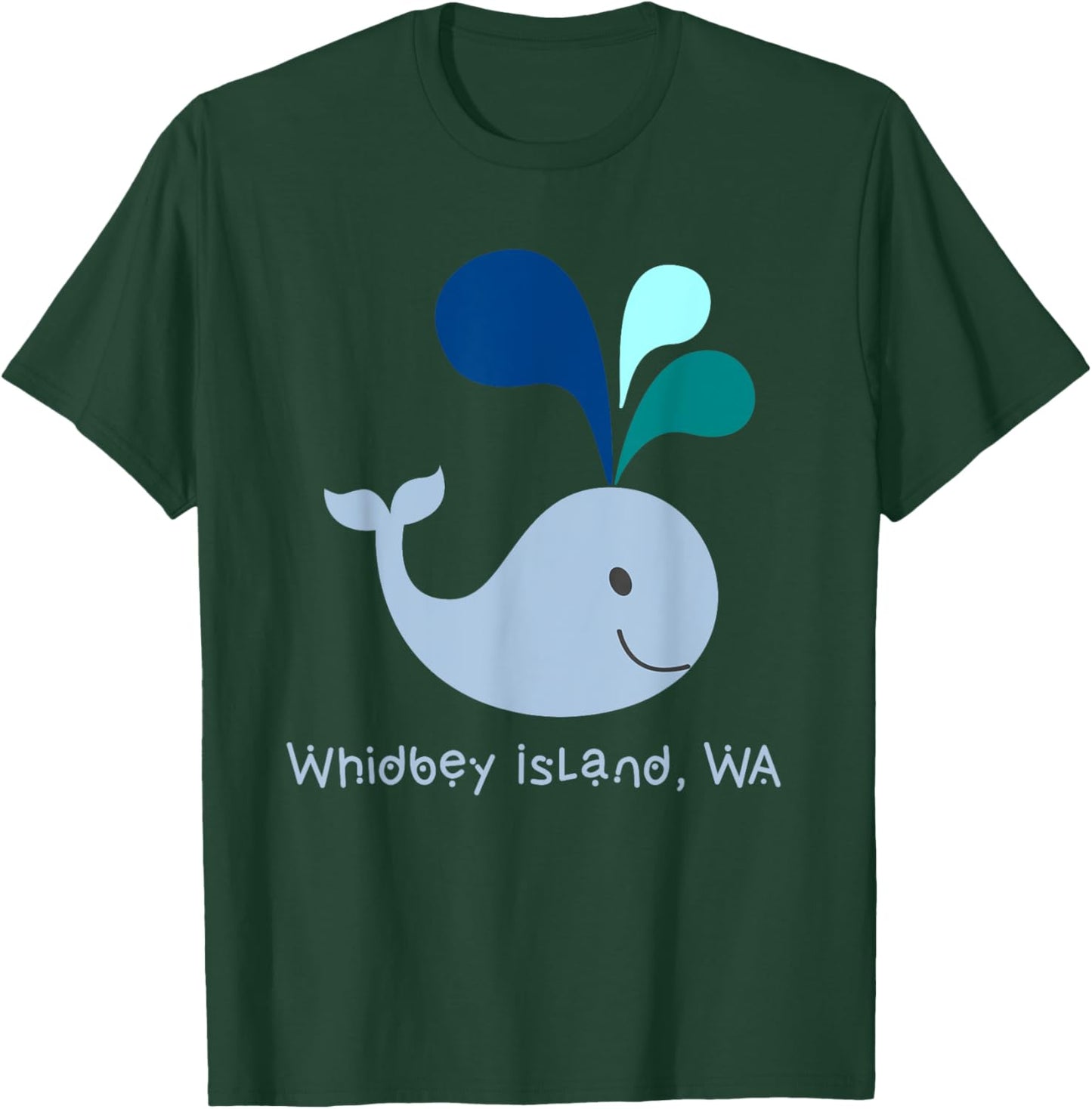 Whidbey Island Washington Cute Whale Lover Cartoon T-Shirt - T-Shirt | Forest