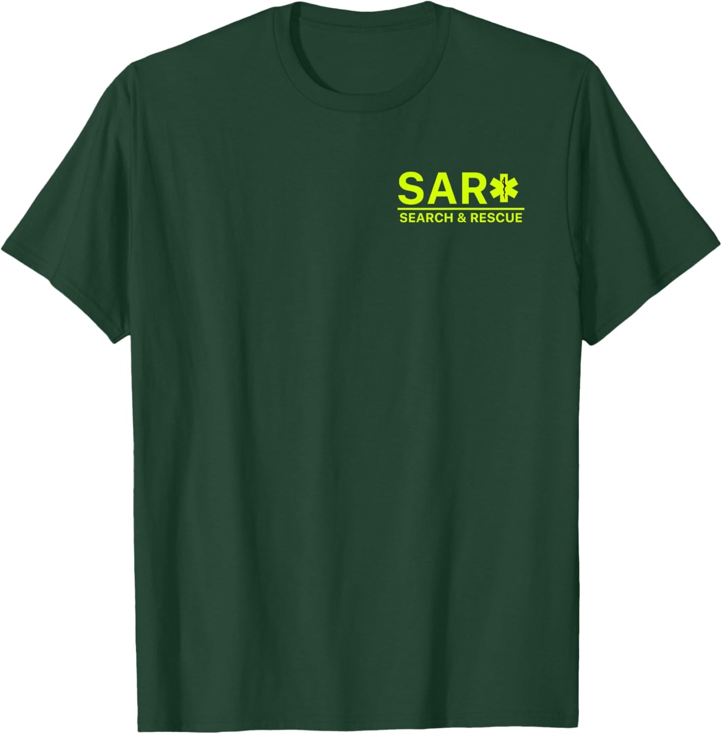 Front & Back Search and Rescue SAR EMS T-Shirt - T-Shirt | Forest