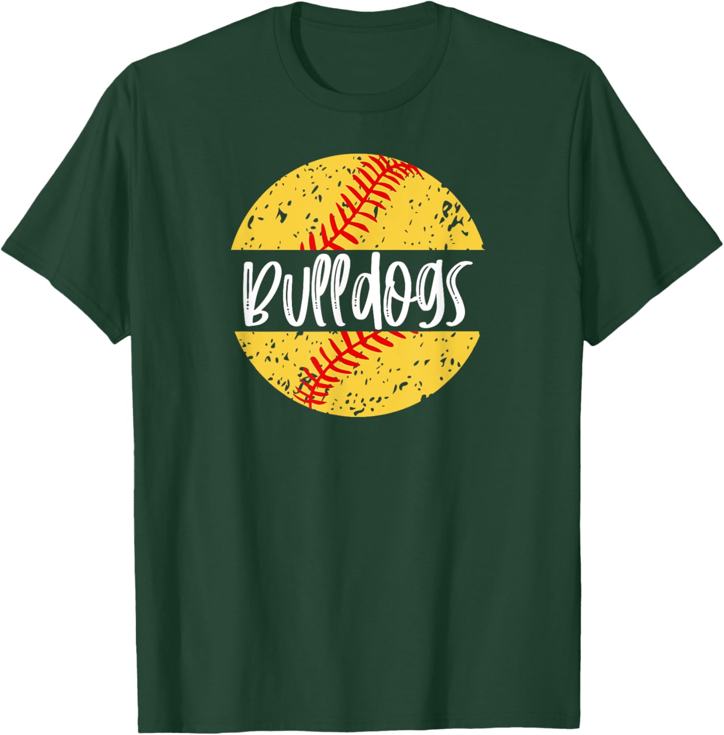 Bulldogs Softball Team Mascot School Spirit Game Day T-Shirt - T-Shirt | Forest