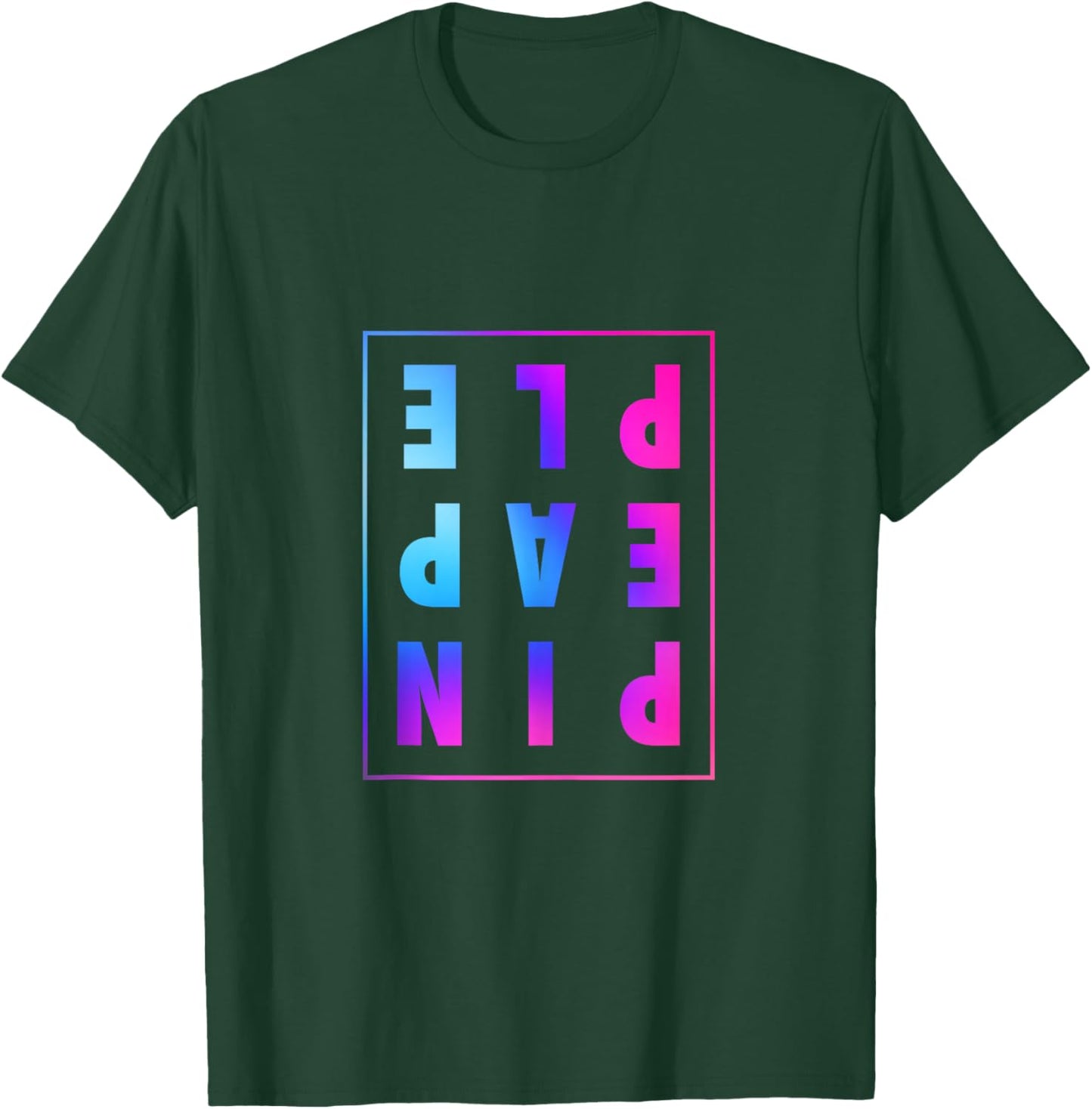 Retro Upside Down Pineapple Swinger Pastel Text Grid T-Shirt - T-Shirt | Forest