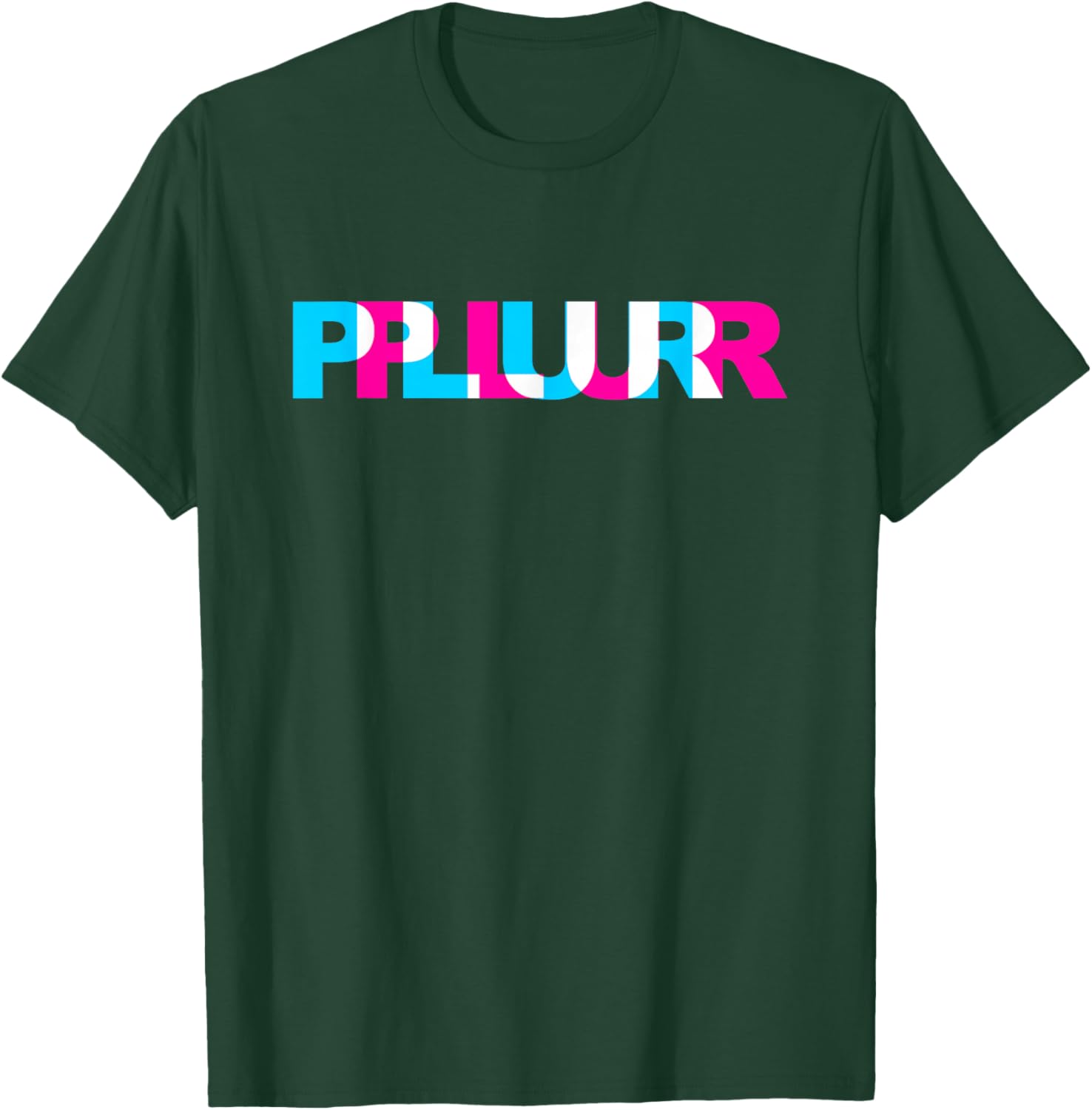 PLUR - EDM Rave Optical Illusion Glitch Dance Music Festival T-Shirt - T-Shirt | Forest
