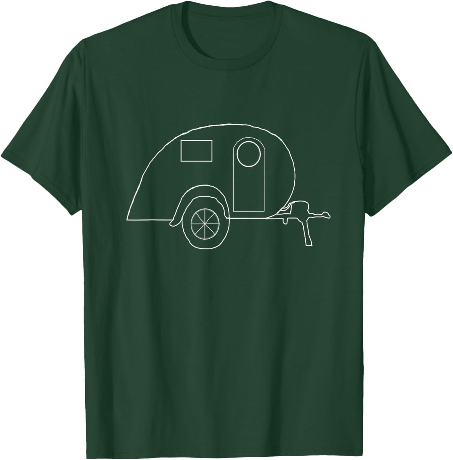 Teardrop Trailer Travel Caravan RV Tiny House Camper T-Shirt - T-Shirt | Forest