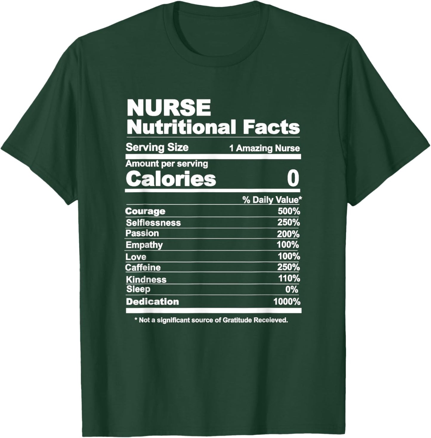 Nurse nutritional facts T-Shirt - T-Shirt | Forest
