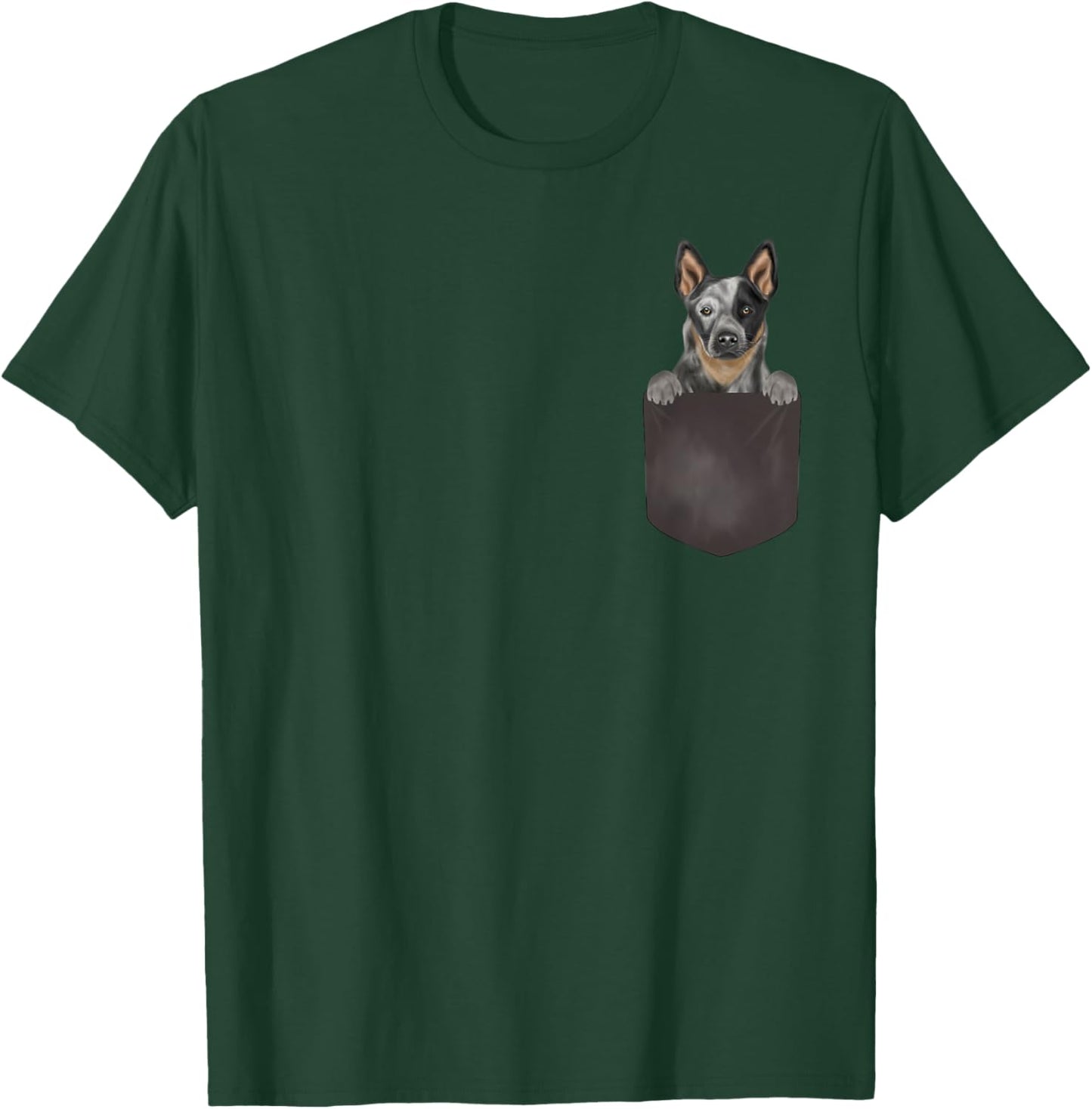 Dog In Pocket Funny Dog Lover Australian Cattle Dog T-Shirt - T-Shirt | Forest