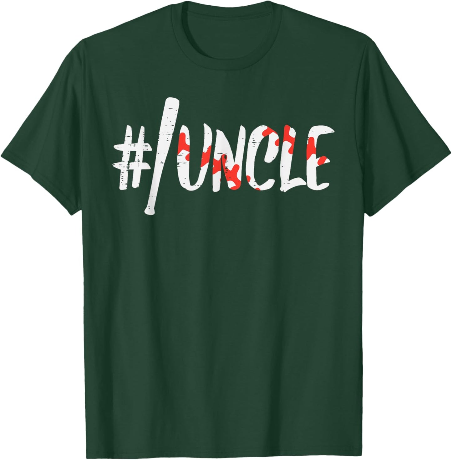 Hashtag #Baseball Bat Uncle Fathers Day Sports Player Men T-Shirt - T-Shirt | Forest