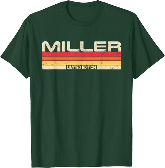 Miller Surname Birthday Family Reunion 80s 90s Sunset T-Shirt - T-Shirt | Forest