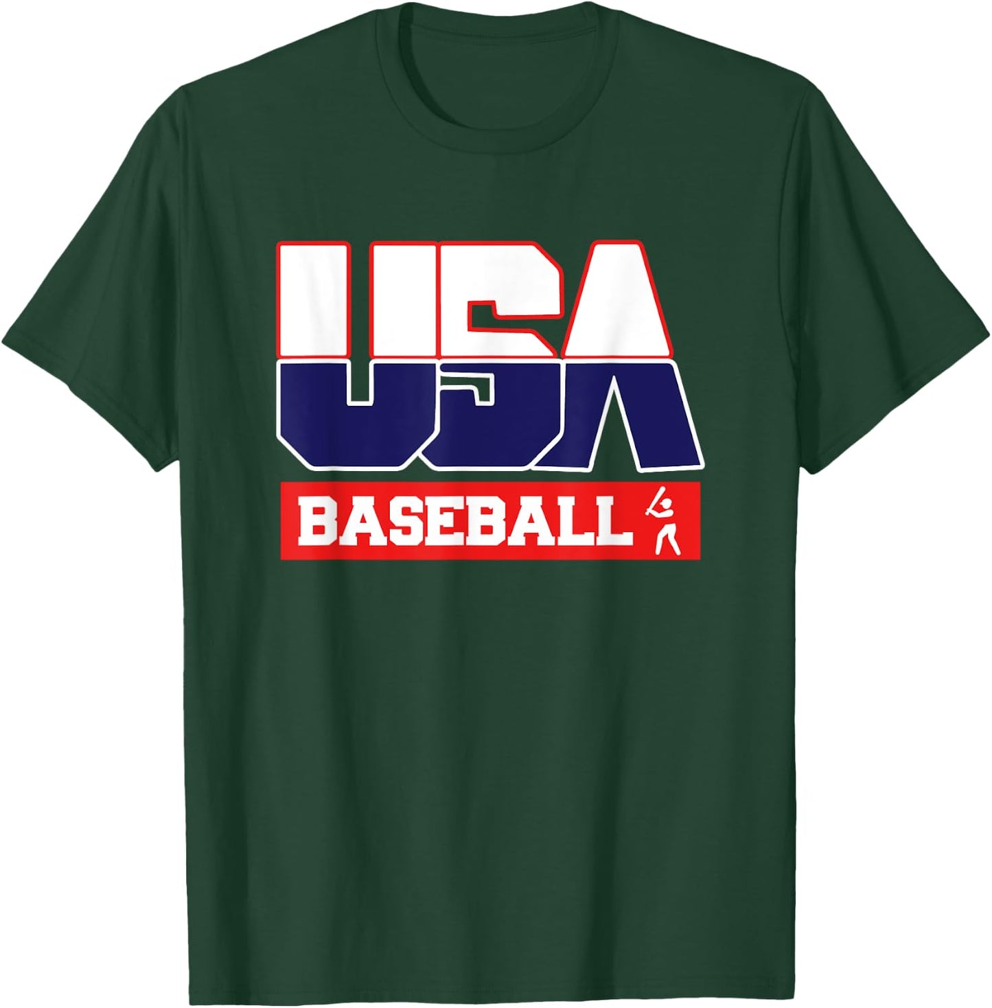 USA Team Baseball - men & women American sports T-Shirt - T-Shirt | Forest
