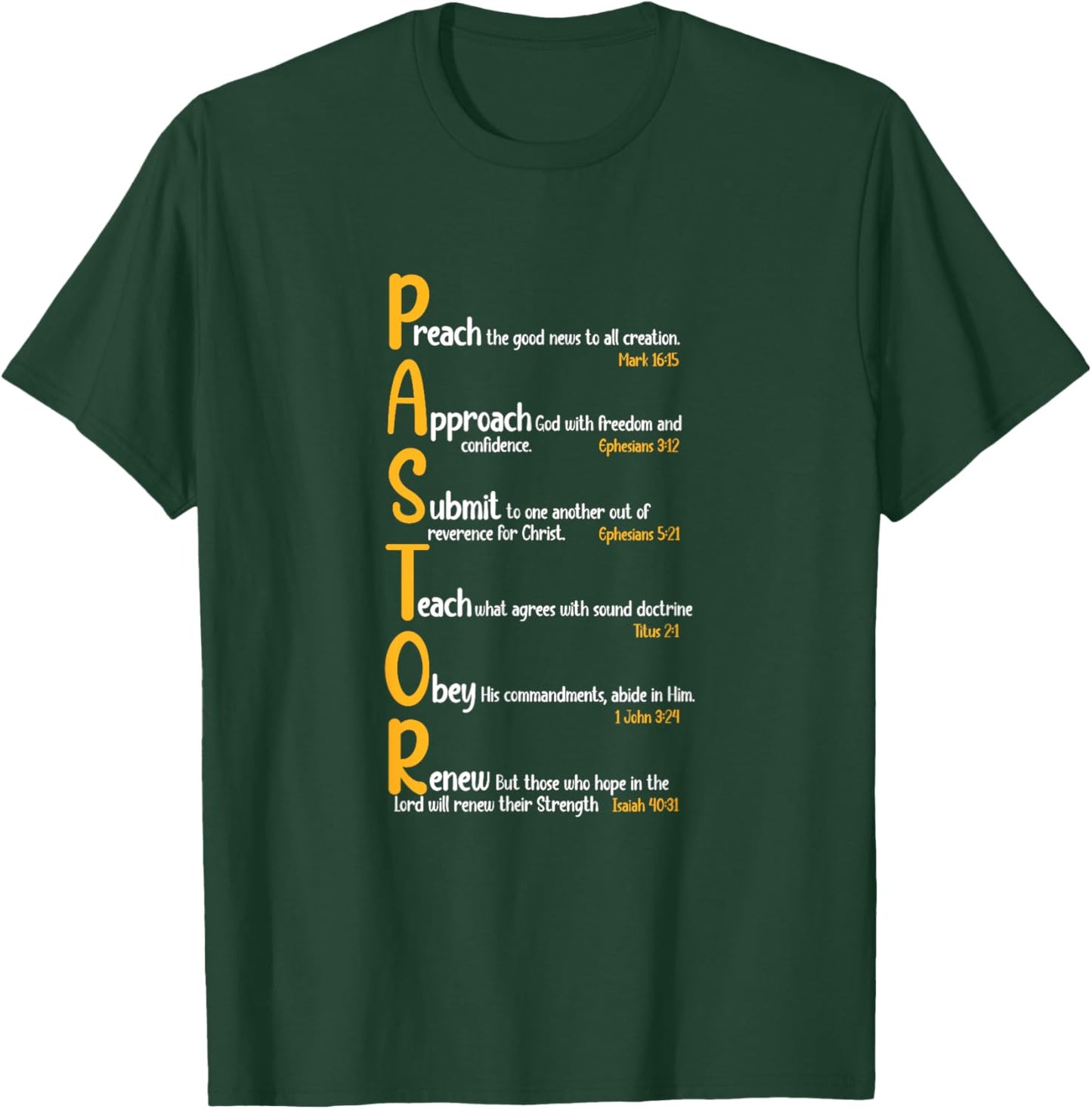 Pastor Preacher Minister Clergy Bible Verse Definition T-Shirt - T-Shirt | Forest