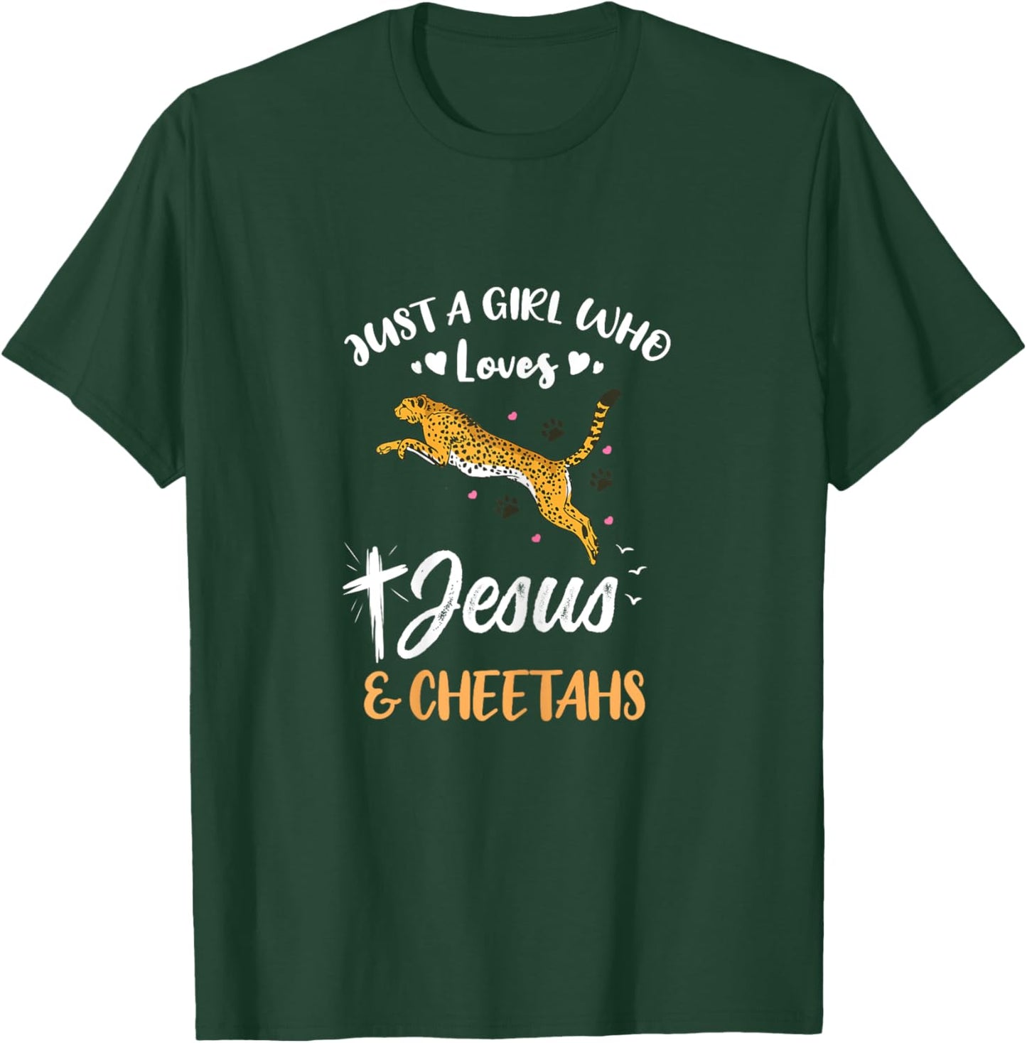 Just A Girl Who Loves Jesus And Cheetahs T-Shirt - T-Shirt | Forest