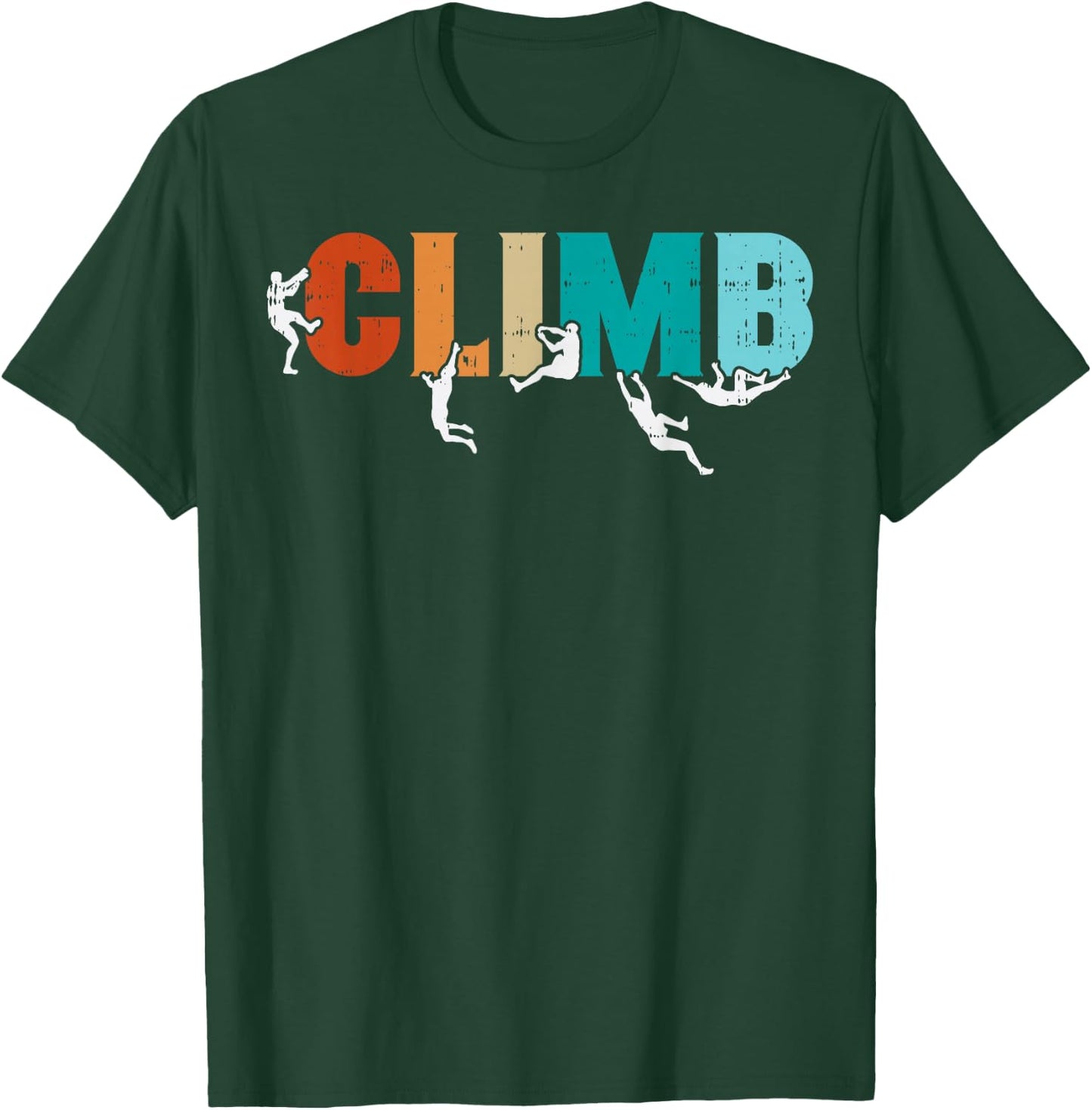 Climb Word Rock Climber Retro Bouldering Men Boys Kids Women T-Shirt - T-Shirt | Forest