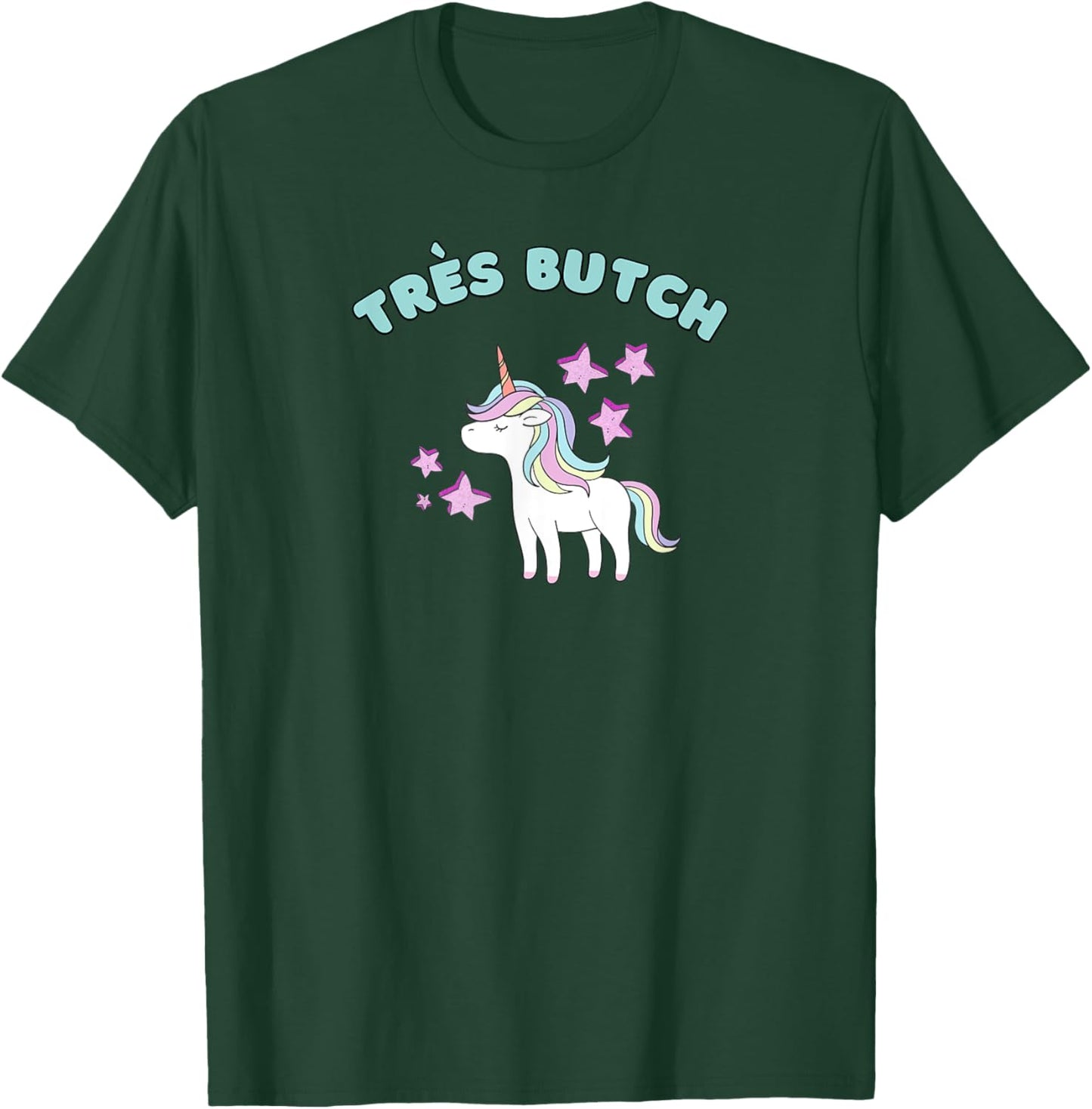 Trés Butch Rainbow Unicorn Ironic T-Shirt - T-Shirt | Forest