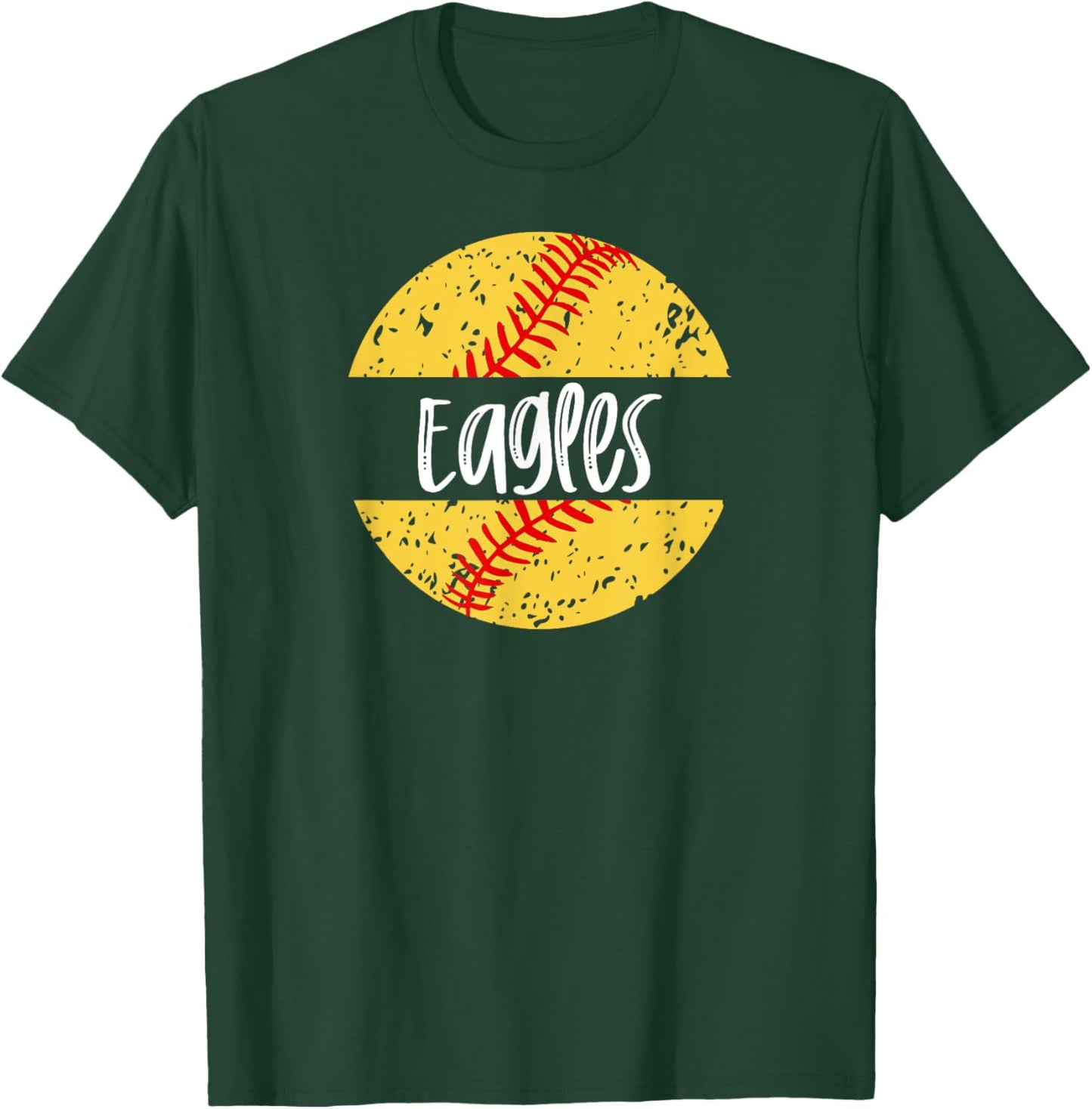 Eagles Softball Team Mascot School Spirit Game Day T-Shirt - T-Shirt | Forest