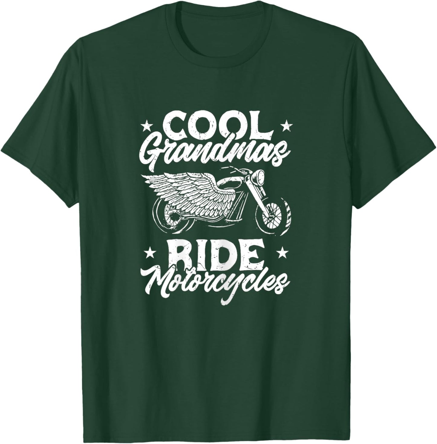Motorcycle Biker Granny Cool Grandmas Ride Motorcycles T-Shirt - T-Shirt | Forest