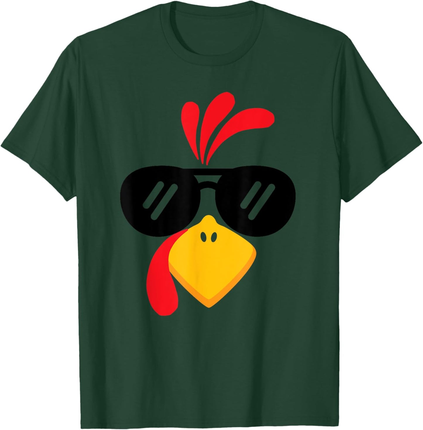 Funny Turkey Face Thanksgiving Cute Boys Girls Sunglasses T-Shirt - T-Shirt | Forest