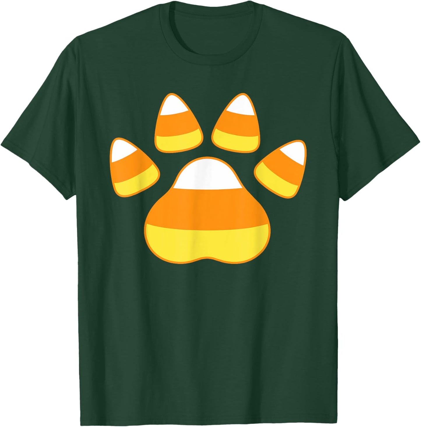 Paw Candy Corn Dog Cat Animal Funny Halloween Men Women Kids T-Shirt - T-Shirt | Forest