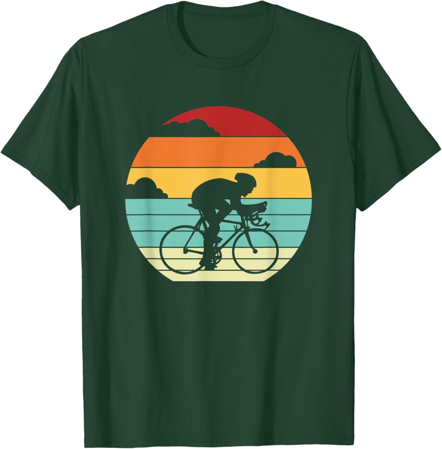 Retro Cyclist Gravel City Bike Bicyclist Bicycle T-Shirt - T-Shirt | Forest