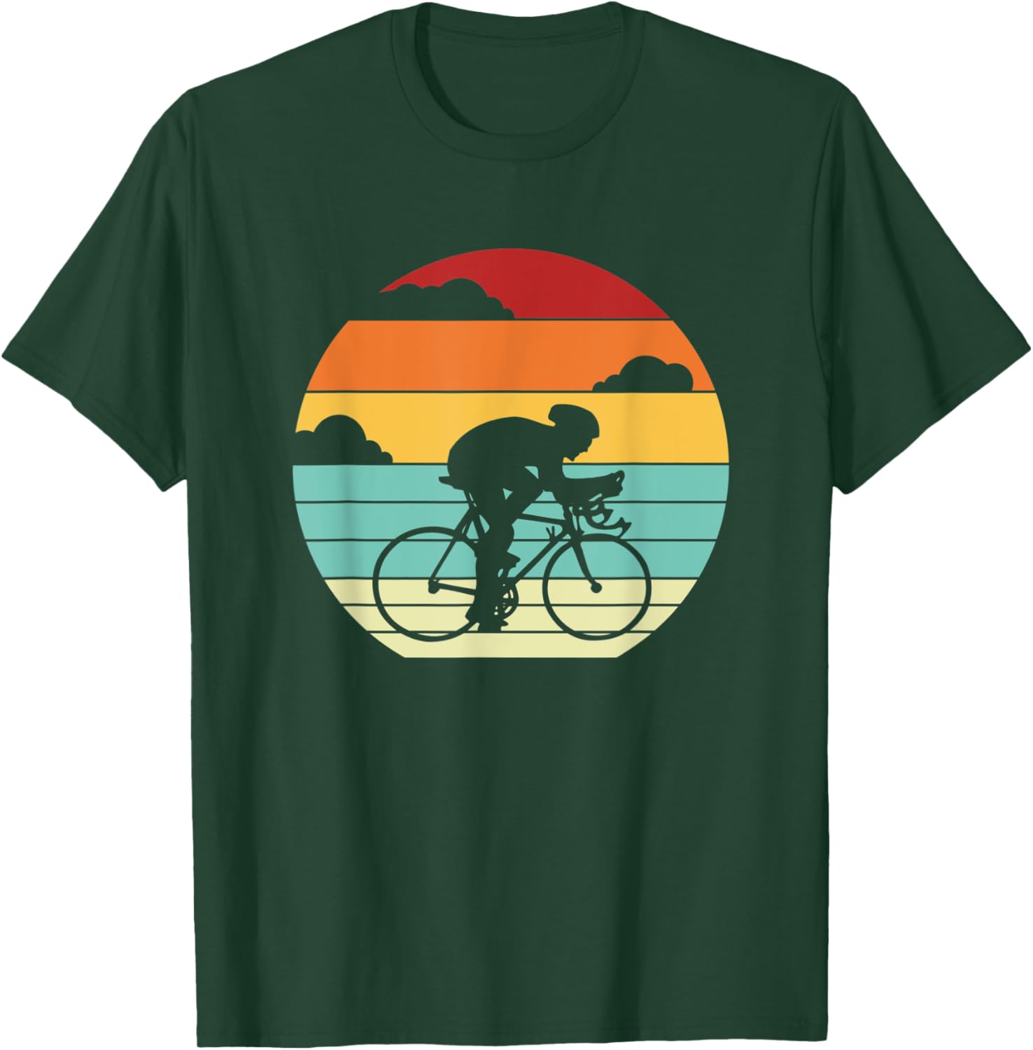 Retro Cyclist Gravel City Bike Bicyclist Bicycle T-Shirt - T-Shirt | Forest