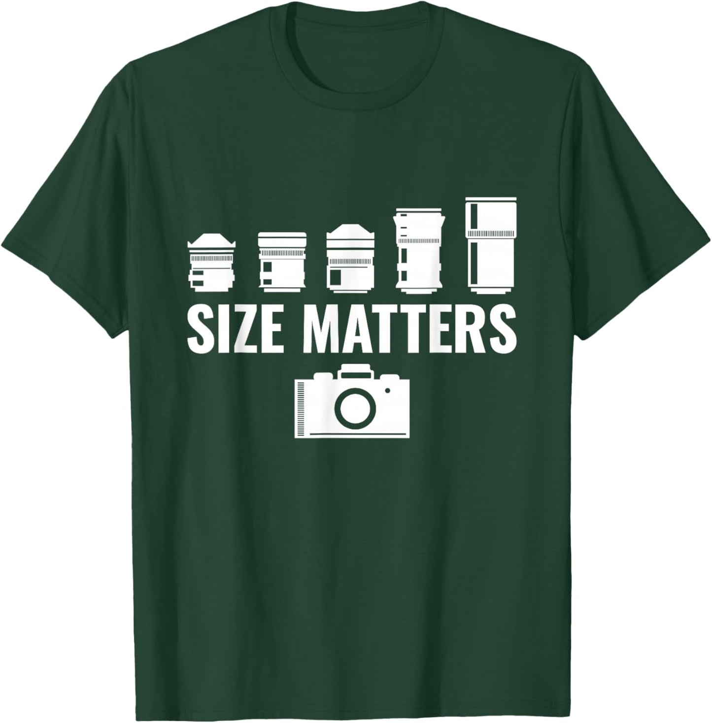 Size Matters Photographer Camera lover T-Shirt - T-Shirt | Forest