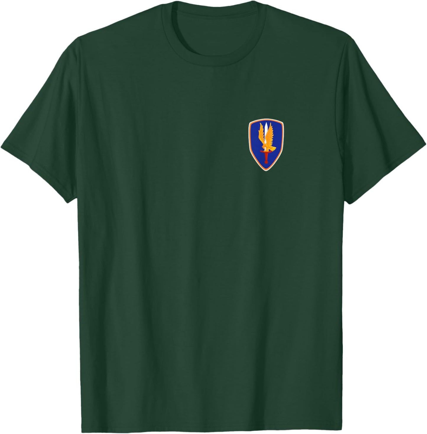 1st Aviation Brigade Veteran Patch Golden Hawks Pocket Xmas T-Shirt - T-Shirt | Forest