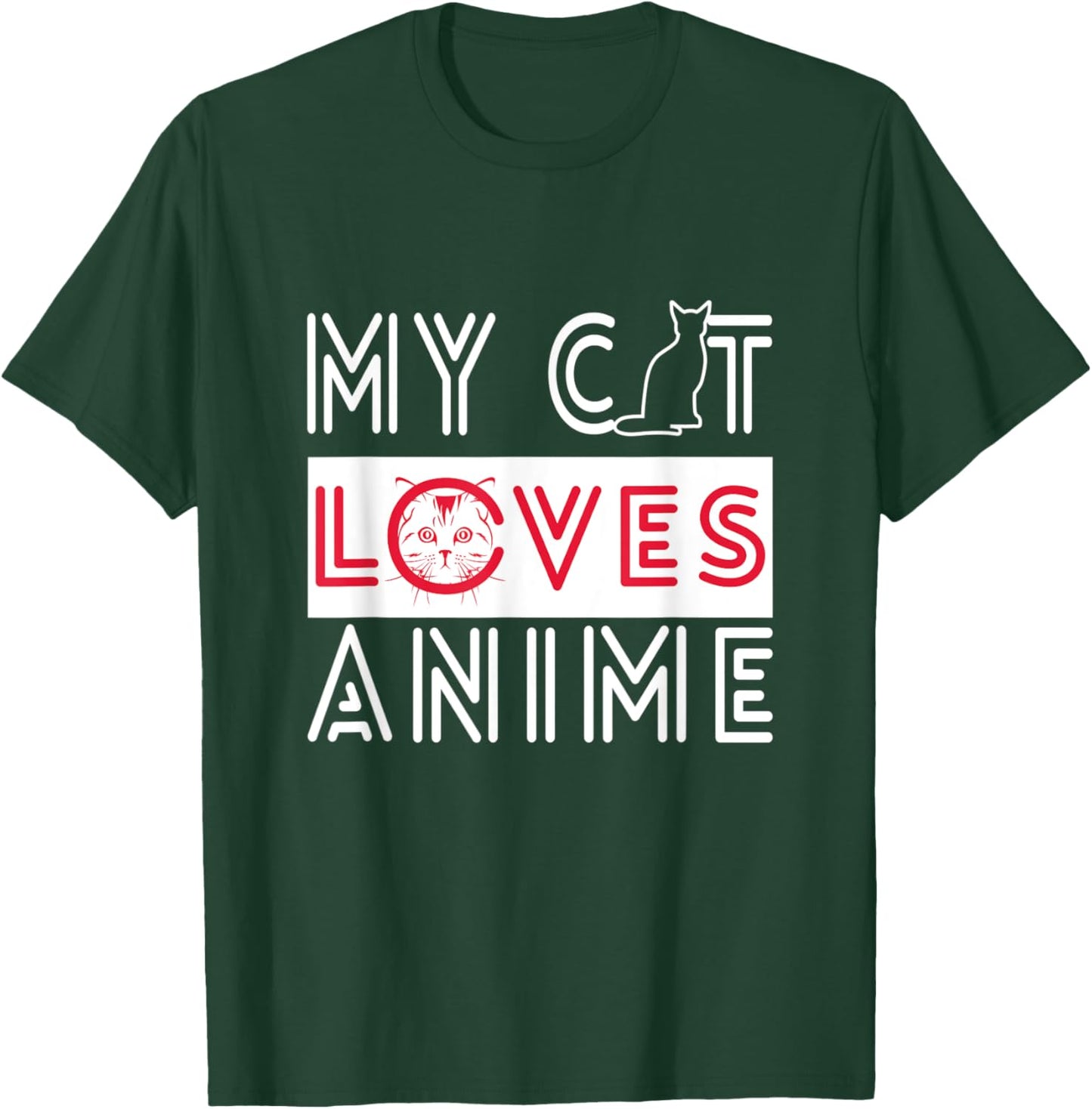 My Cat Loves Anime - Cats love Watching TV Women Kids T-Shirt - T-Shirt | Forest