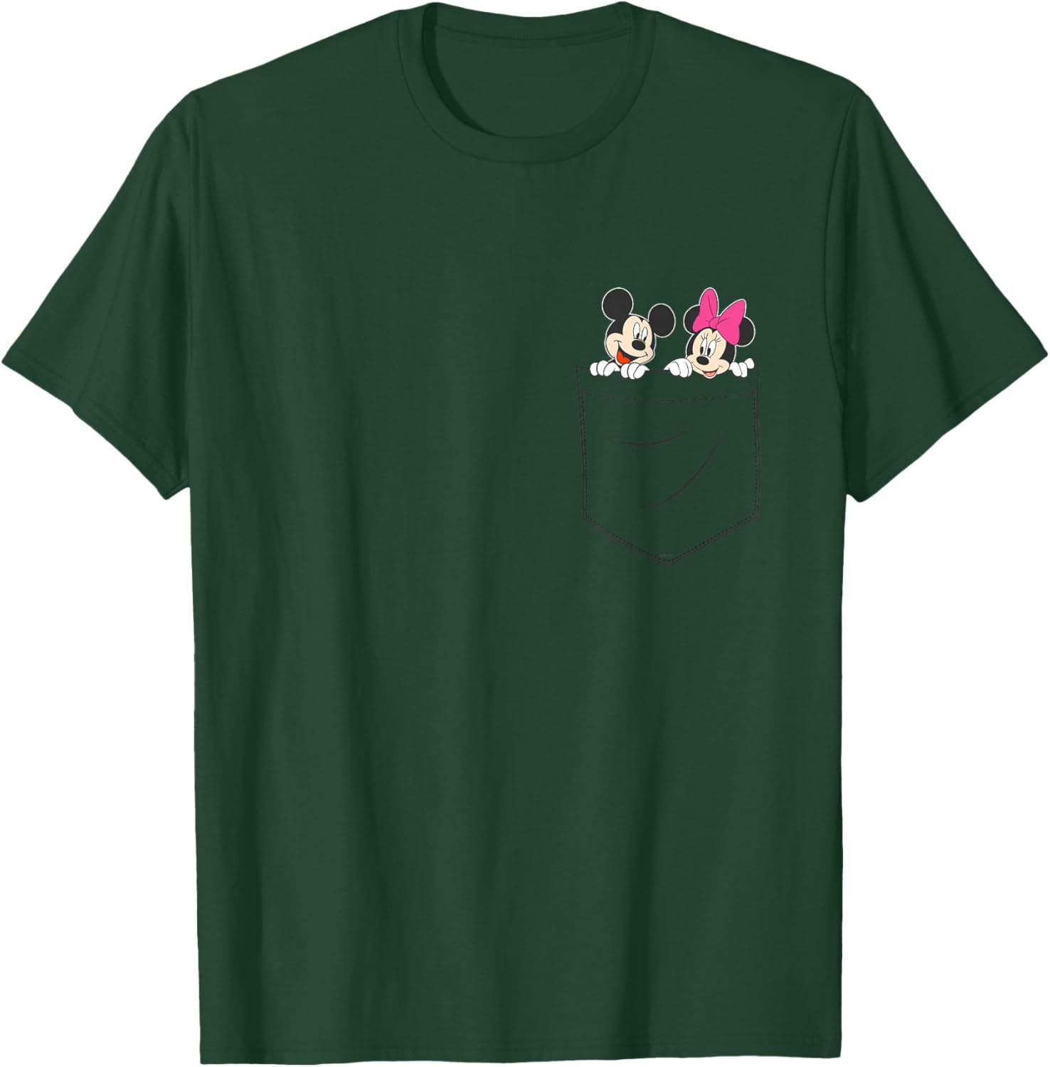 Disney Mickey & Minnie Mouse Small Pocket Couple T-Shirt - T-Shirt | Forest